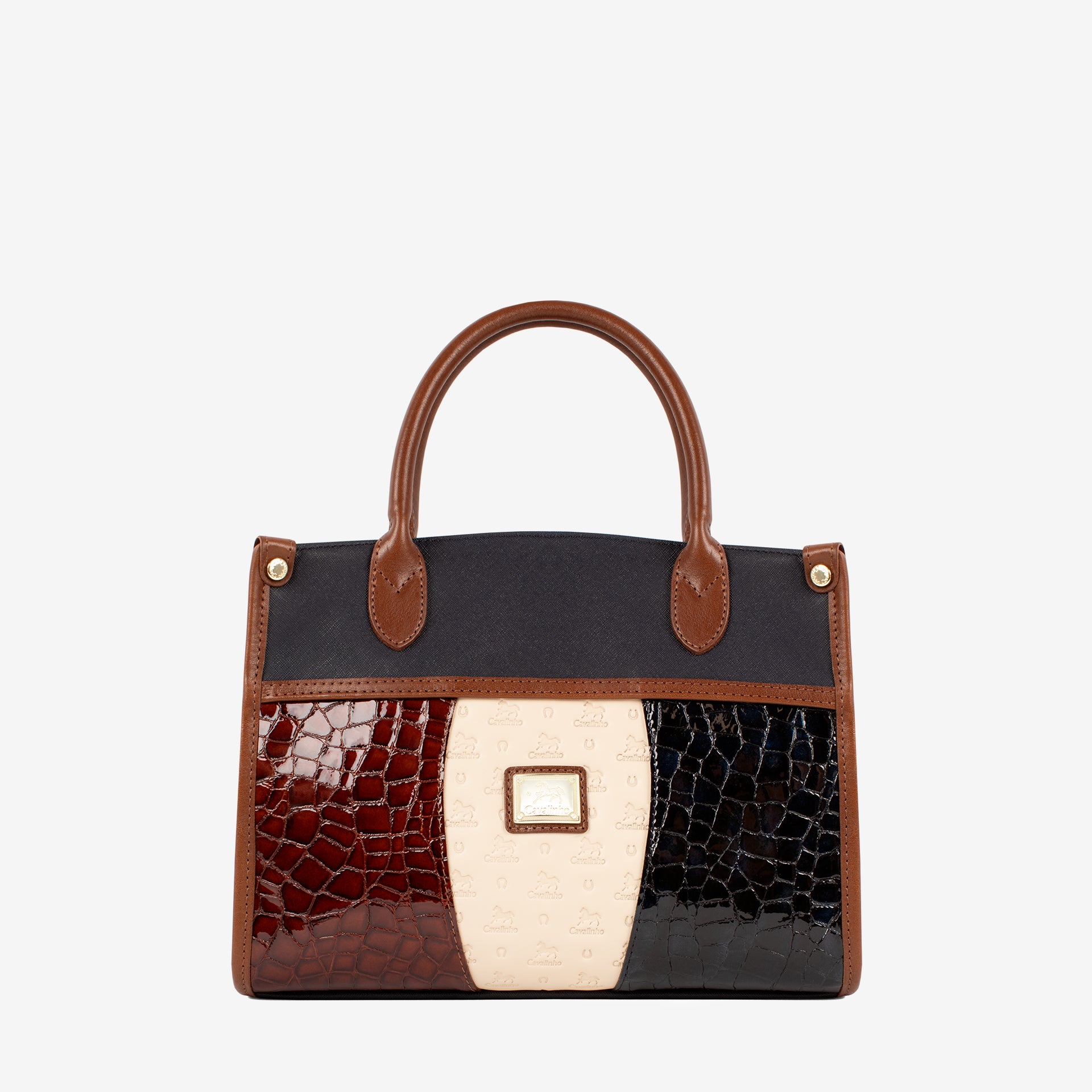 Essence Handbag SKU 16310480.48 #color_saddlebrown / beige / navy