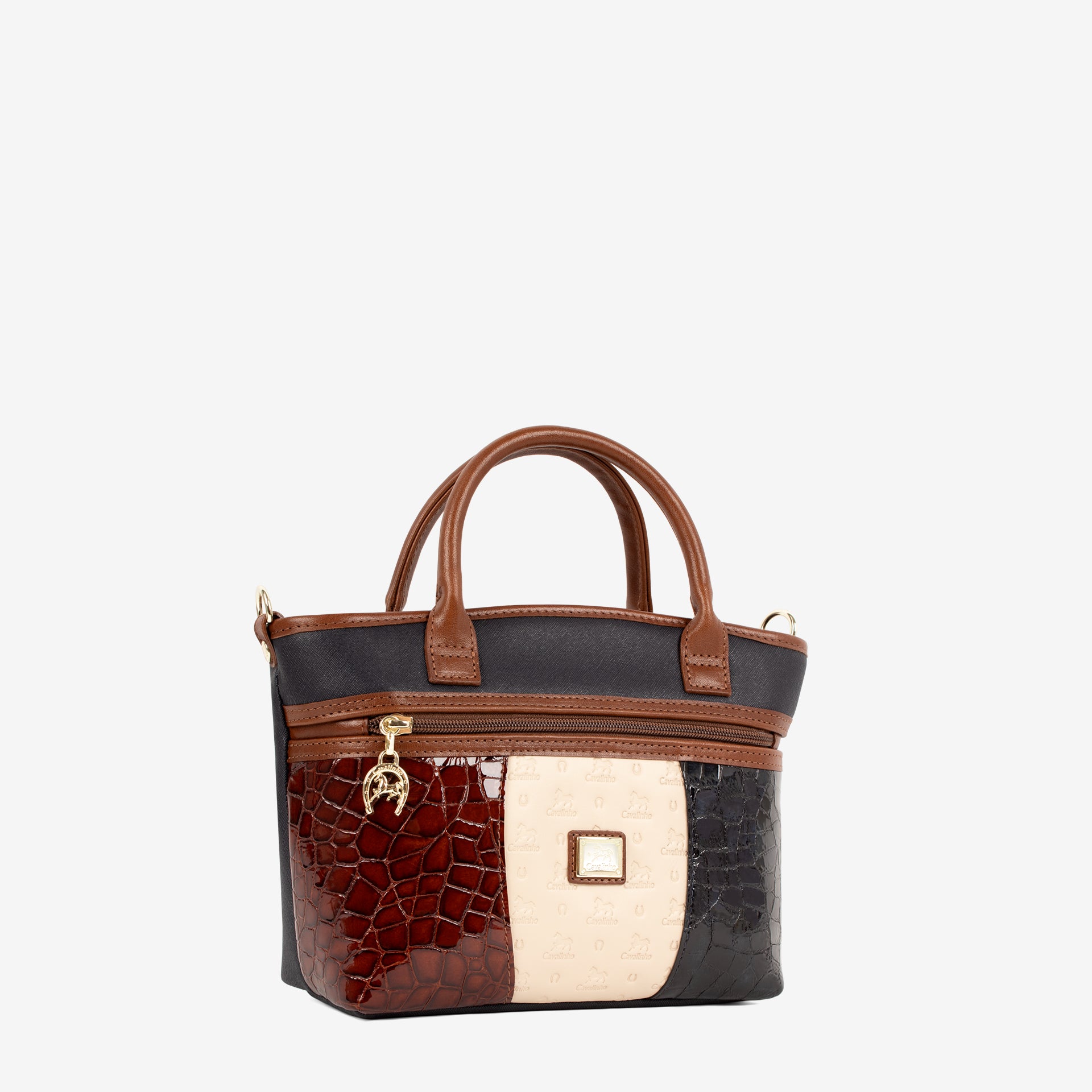 Cavalinho Essence Mini Handbag SKU 16310572.48 #color_saddlebrown / beige / navy