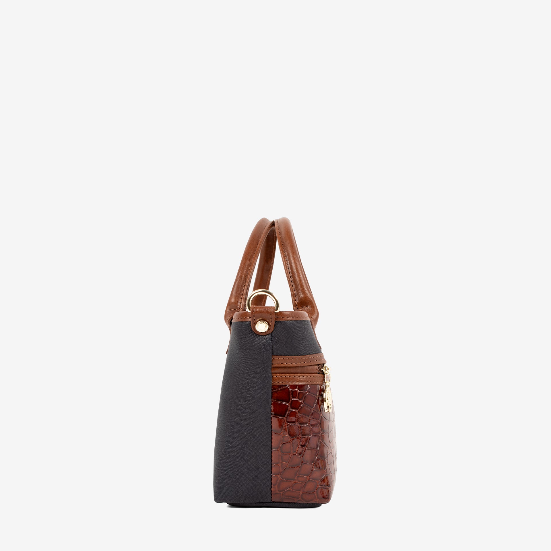 Cavalinho Essence Mini Handbag SKU 16310572.48 #color_saddlebrown / beige / navy