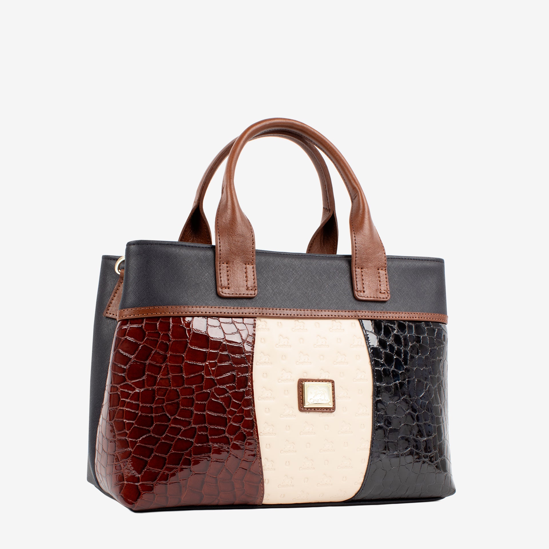 Essence Handbag SKU 16310601.48 #color_saddlebrown / beige / navy