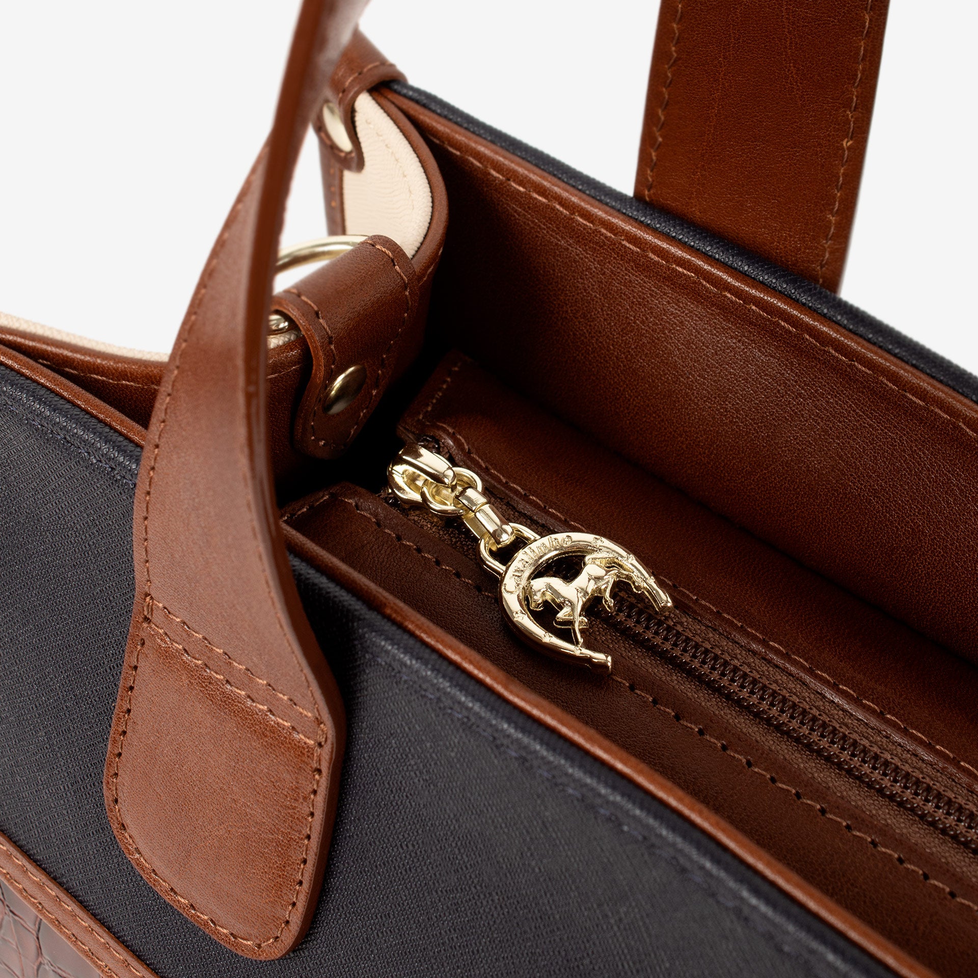 Cavalinho Essence Handbag SKU 16310611.48 #color_saddlebrown / beige / navy
