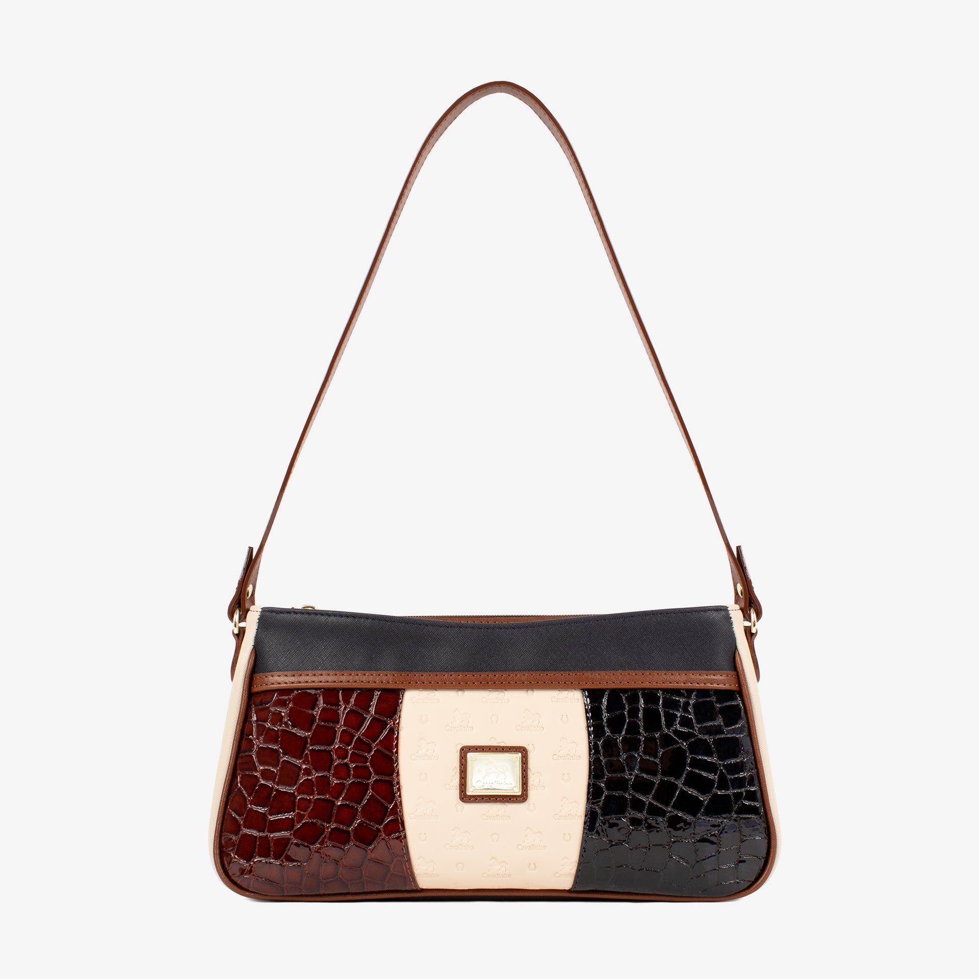 Cavalinho Essence Shoulder Bag SKU 16310663.48 #color_saddlebrown / beige / navy