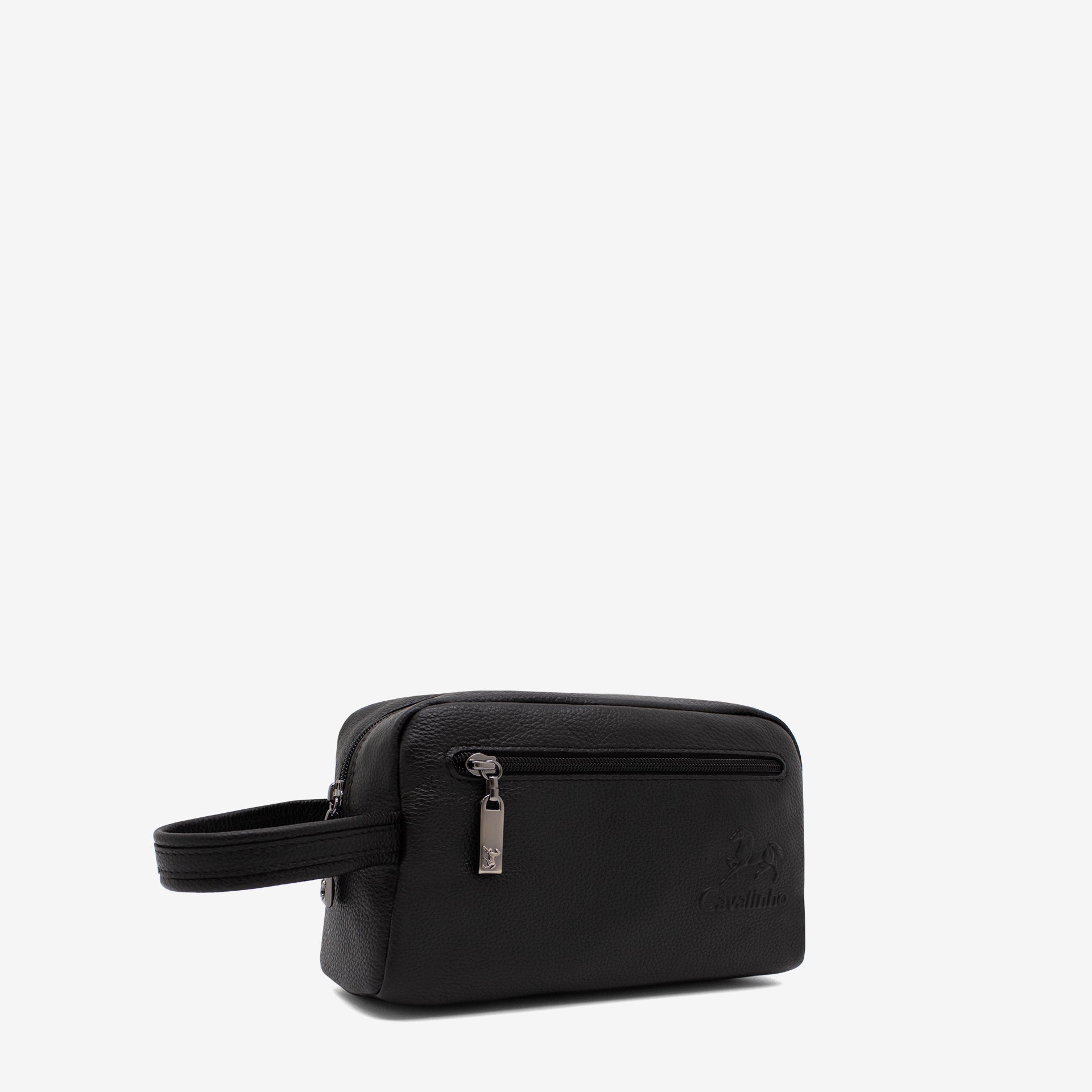 Cavalinho El Estribo Black Leather Toiletry Bag SKU 18040537.01 #color_black