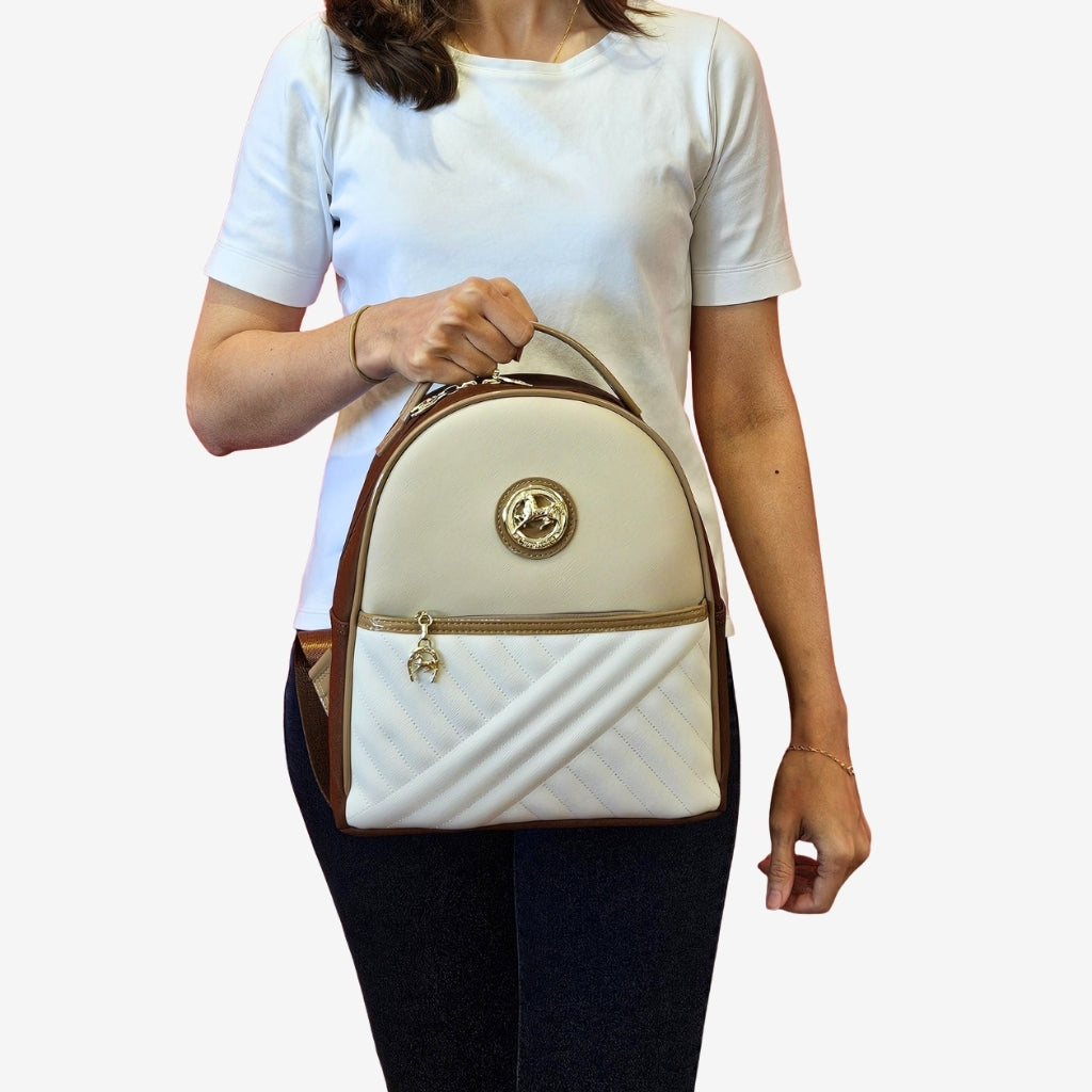 Cavalinho Ciao Bella Backpack Purse SKU 18060207.31 #color_beige / white