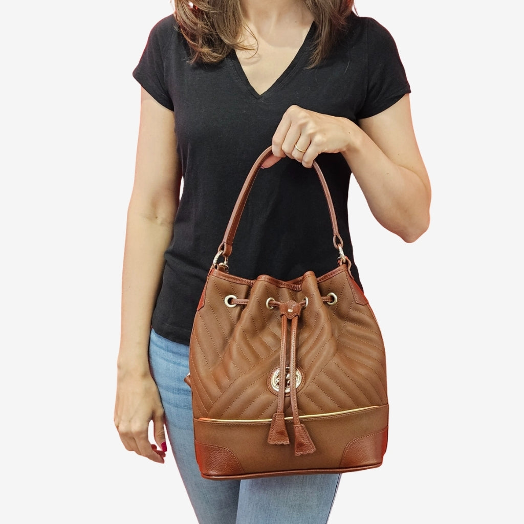 Cavalinho Ciao Bella Bucket Bag SKU 18060281.13 #color_saddlebrown