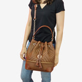 Cavalinho Ciao Bella Bucket Bag SKU 18060281.13 #color_saddlebrown