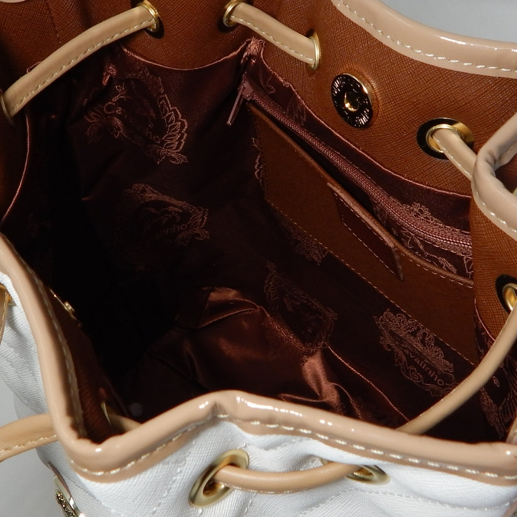 Cavalinho Ciao Bella Bucket Bag SKU 18060281.31 #color_beige / white, saddlebrown