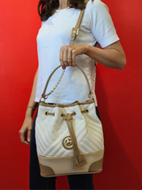 Cavalinho Ciao Bella Bucket Bag SKU 18060281.31 #color_beige / white