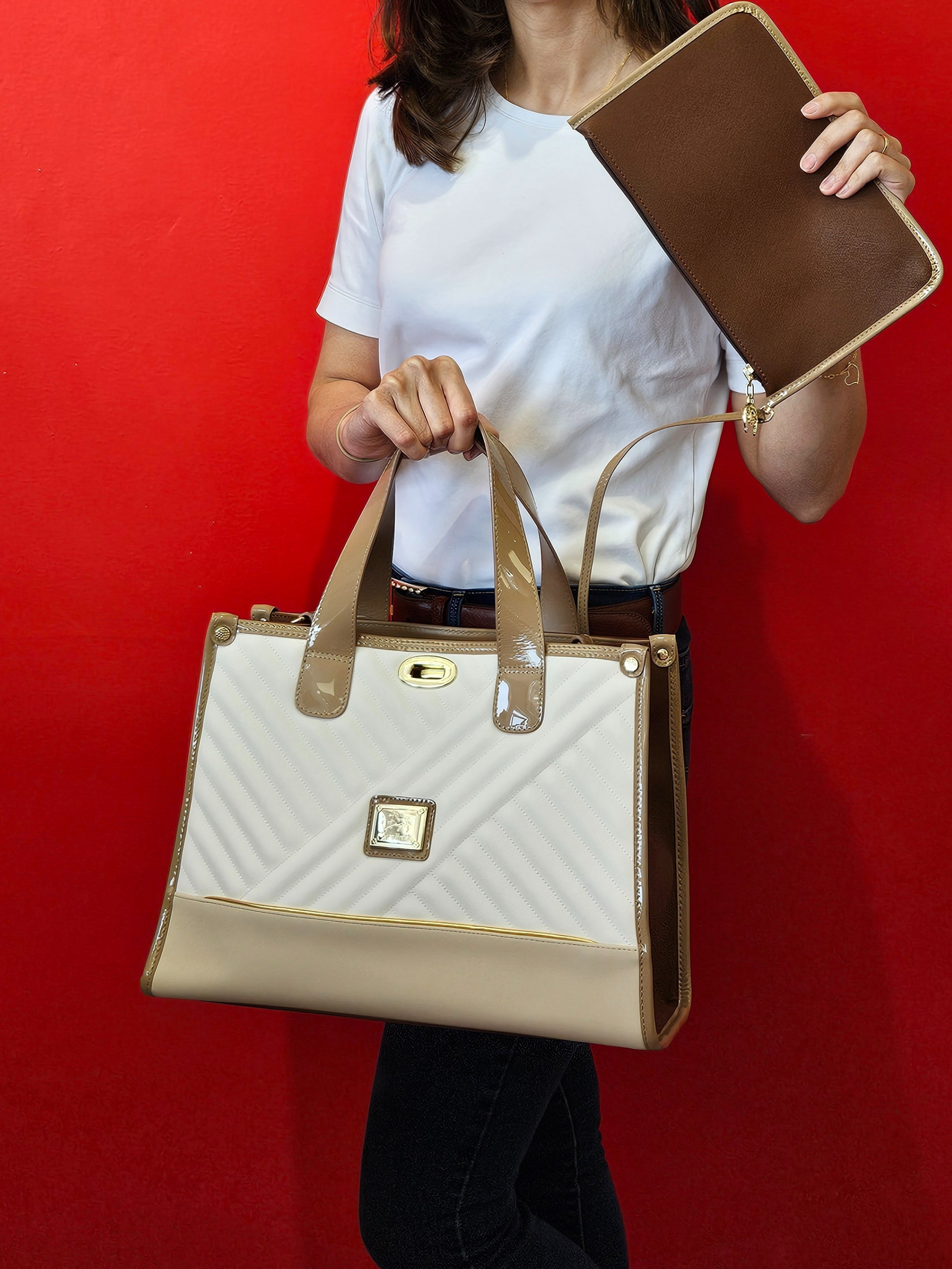 Cavalinho Ciao Bella Handbag SKU 18060527.31 #color_beige / white