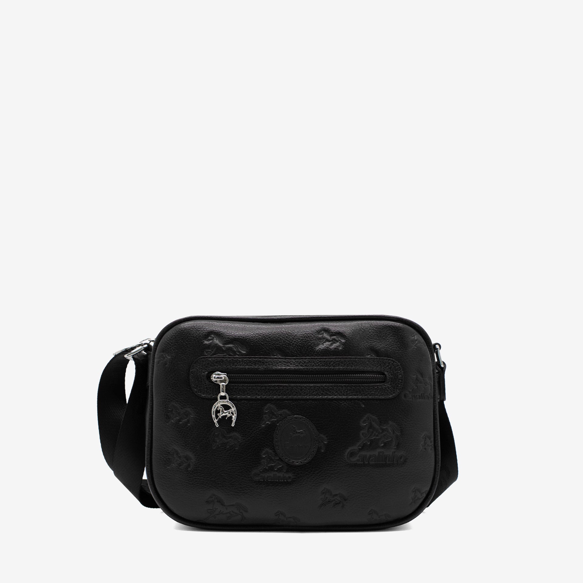 Cavalinho Cavalo Lusitano Black Leather Crossbody Bag for Women SKU 18090190.01 #color_Black