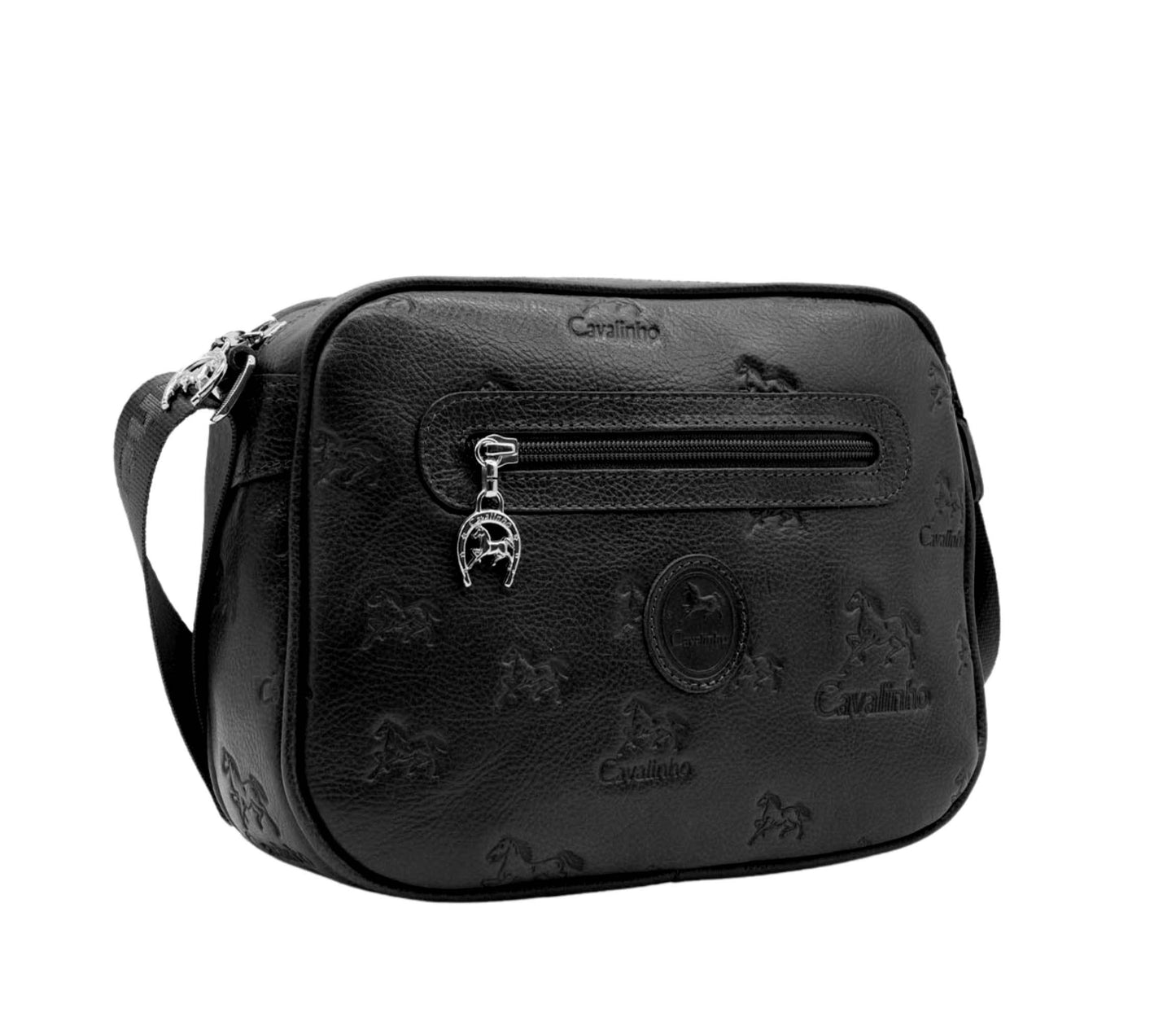 Cavalinho Cavalo Lusitano Leather Crossbody Bag - Black - 18090190.01_2