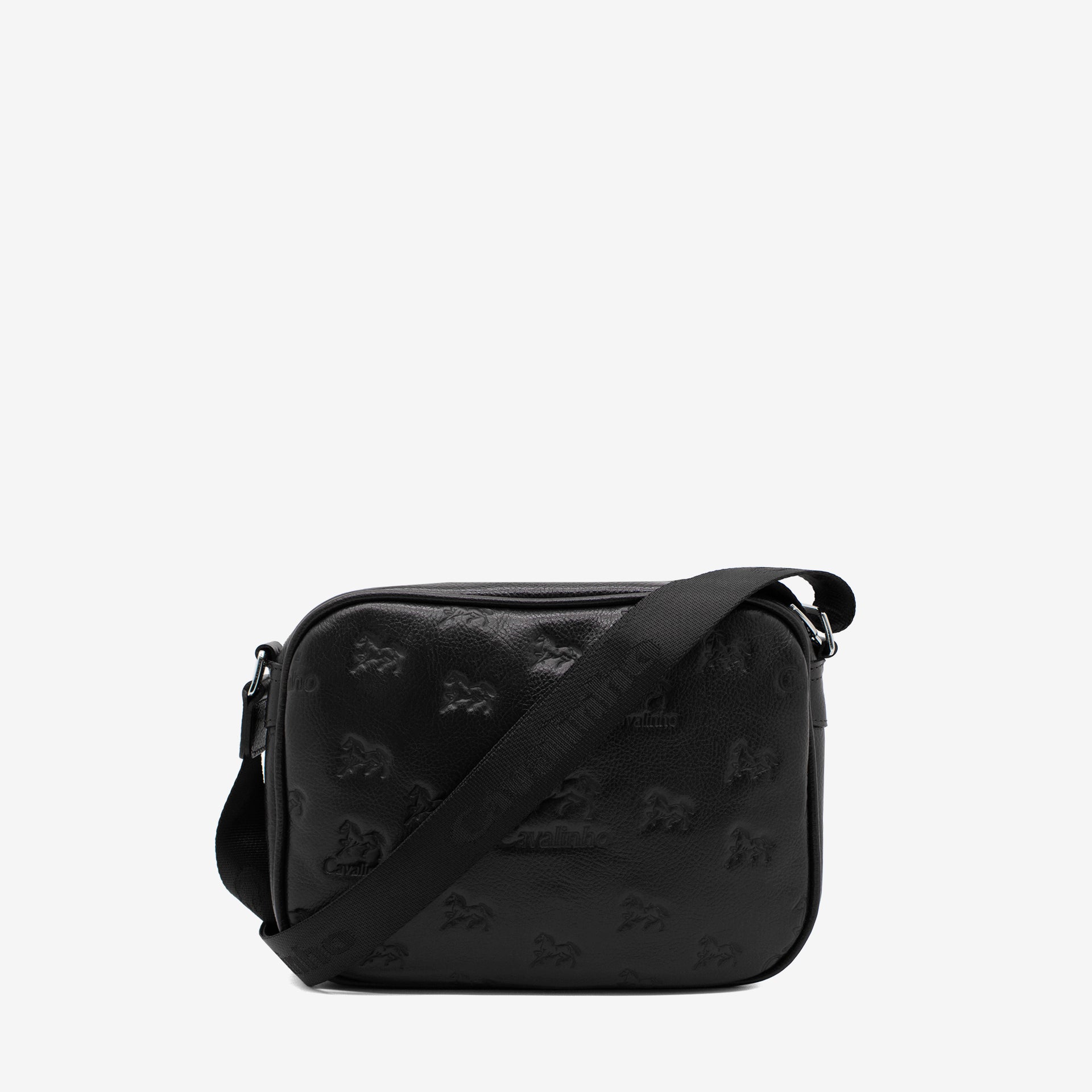 Cavalinho Cavalo Lusitano Black Leather Crossbody Bag for Women SKU 18090190.01 #color_Black