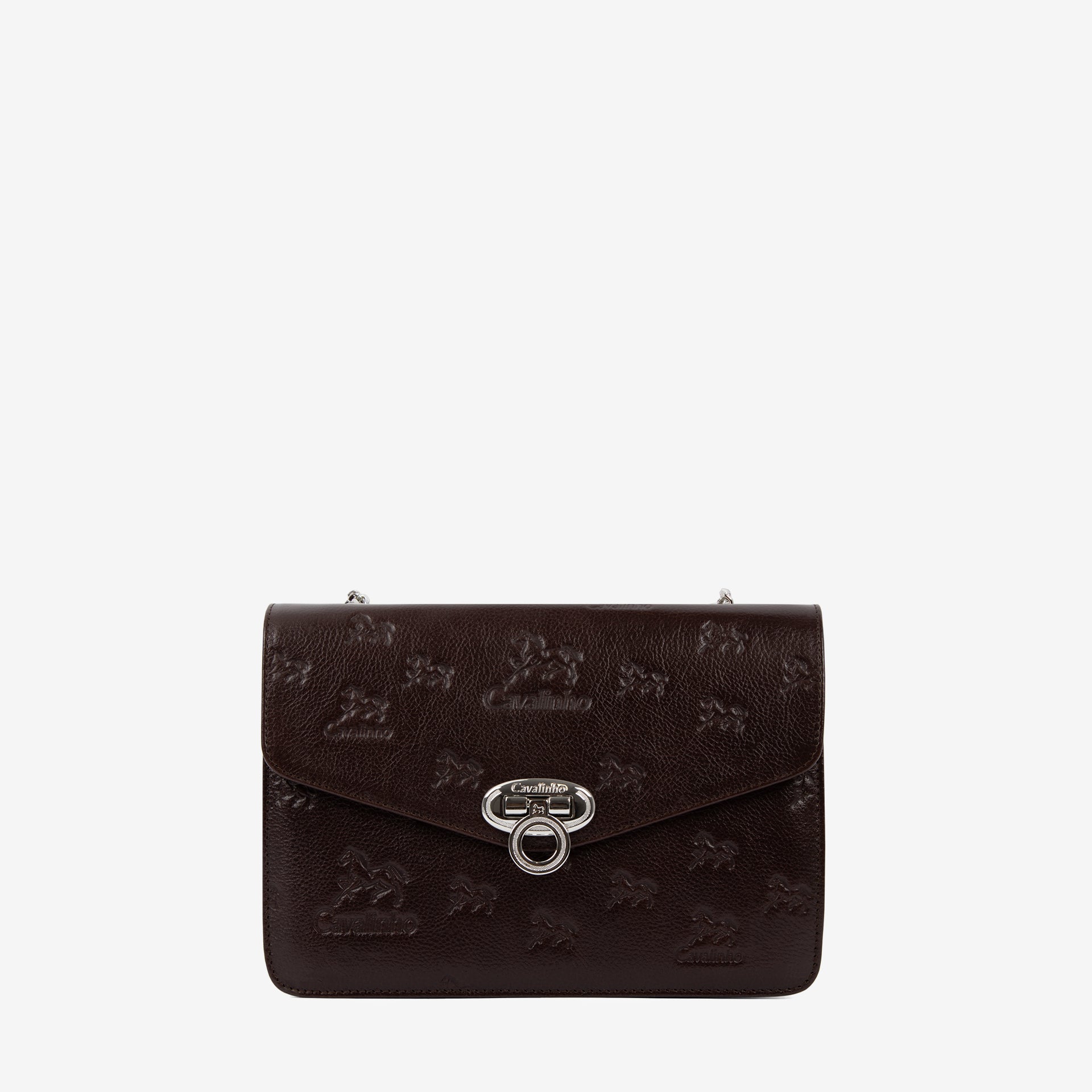 Cavalinho Cavalo Lusitano Brown Leather Shoulder Bag SKU 18090260.02 #color_brown