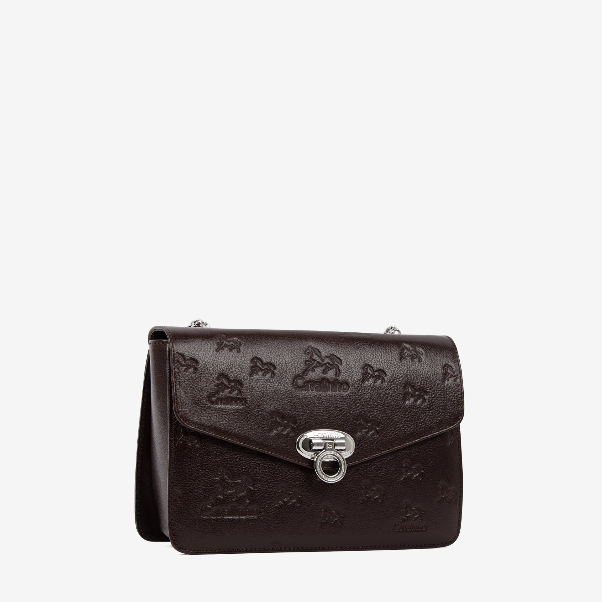 Cavalinho Cavalo Lusitano Brown Leather Shoulder Bag SKU 18090260.02 #color_brown