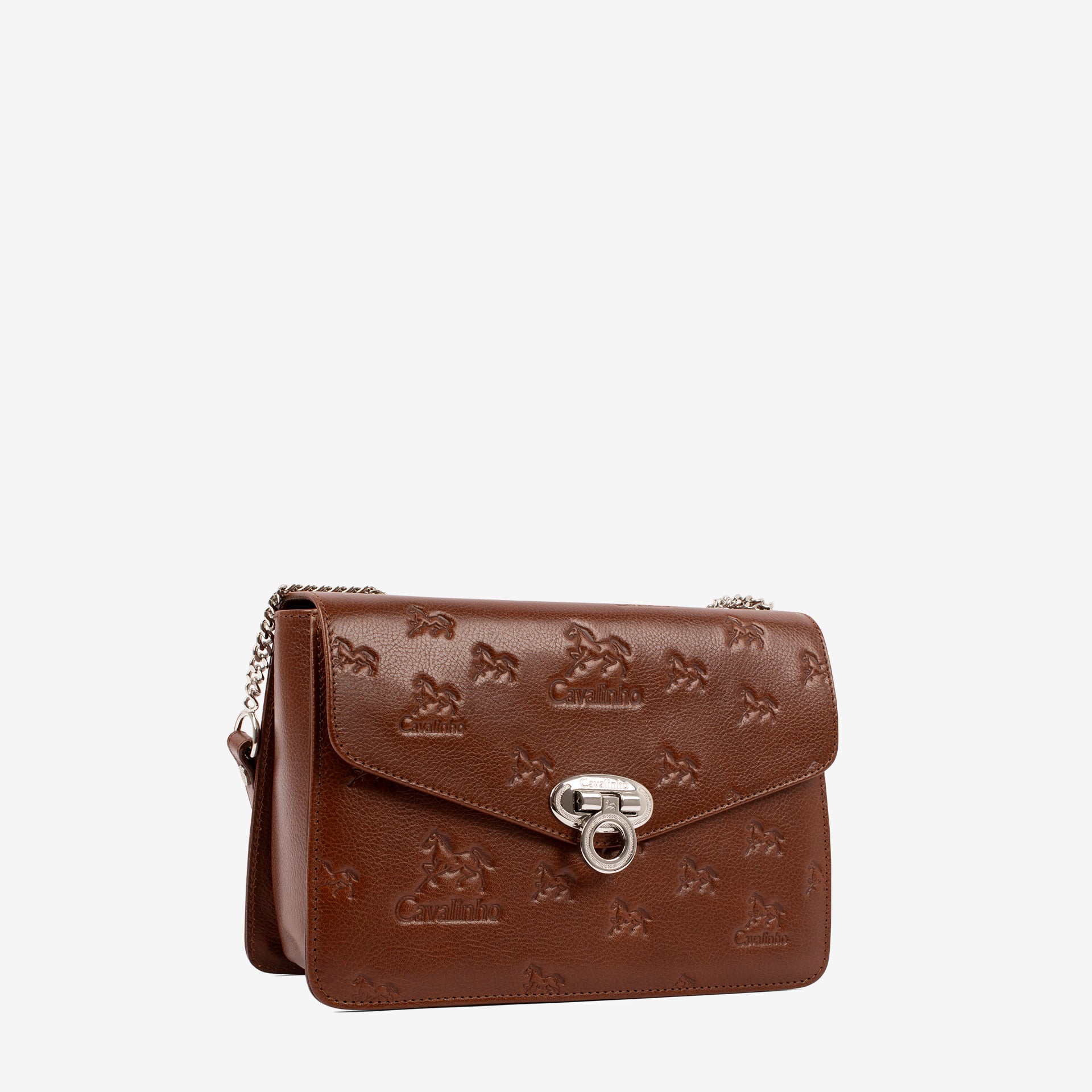 Cavalinho Cavalo Lusitano Brown Leather Shoulder Bag SKU 18090260.13 #color_saddlebrown