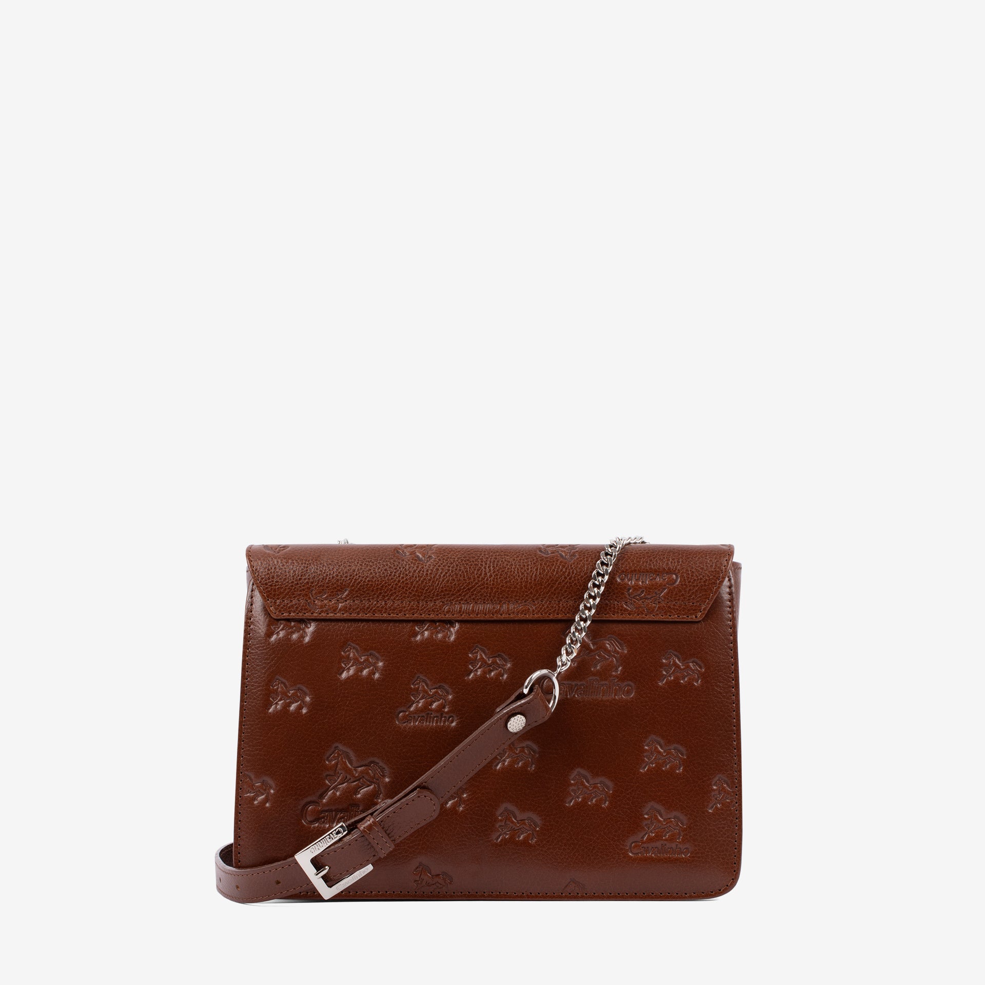 Cavalinho Cavalo Lusitano Brown Leather Shoulder Bag SKU 18090260.13 #color_saddlebrown