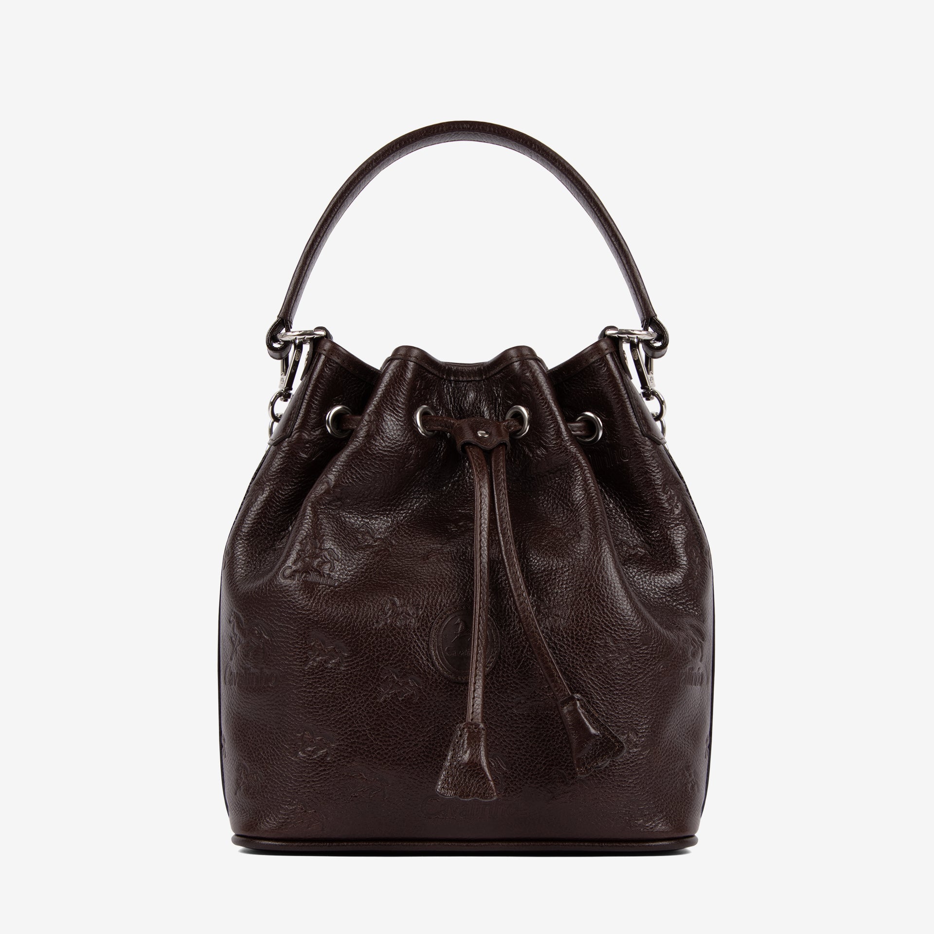 Cavalinho Cavalo Lusitano Leather Bucket Bag sku 18090281.02 #color_brown