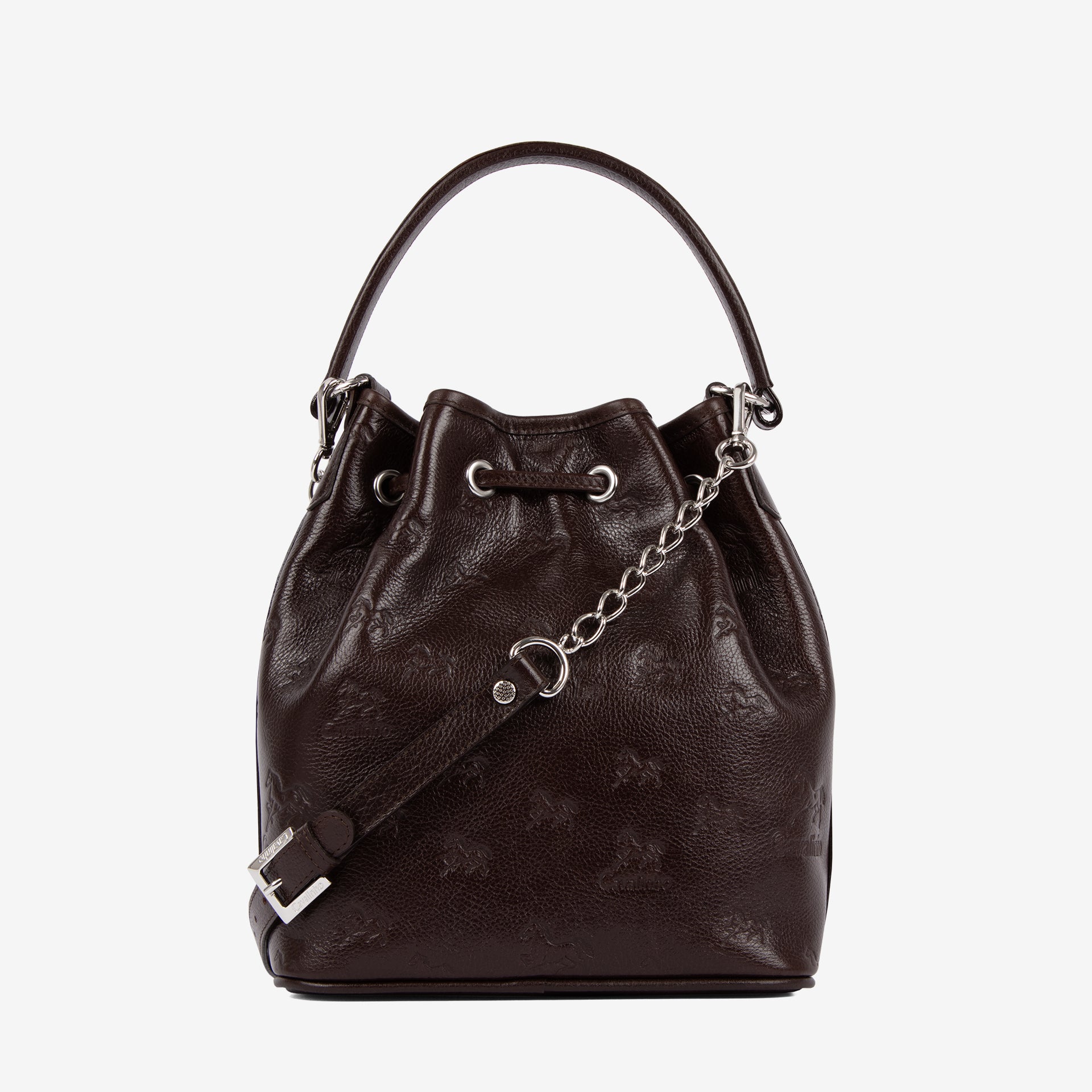 Cavalinho Cavalo Lusitano Leather Bucket Bag sku 18090281.02 #color_brown