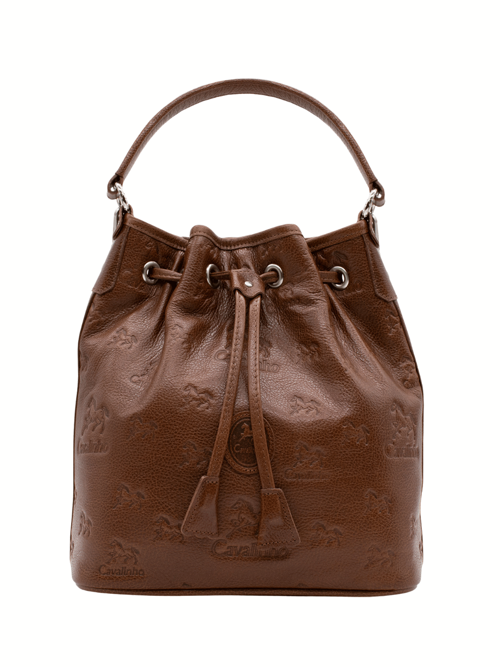 Cavalinho Cavalo Lusitano Leather Bucket Bag sku 18090281.13 #color_saddlebrown