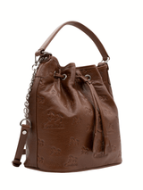 Cavalinho Cavalo Lusitano Leather Bucket Bag sku 18090281.13 #color_saddlebrown