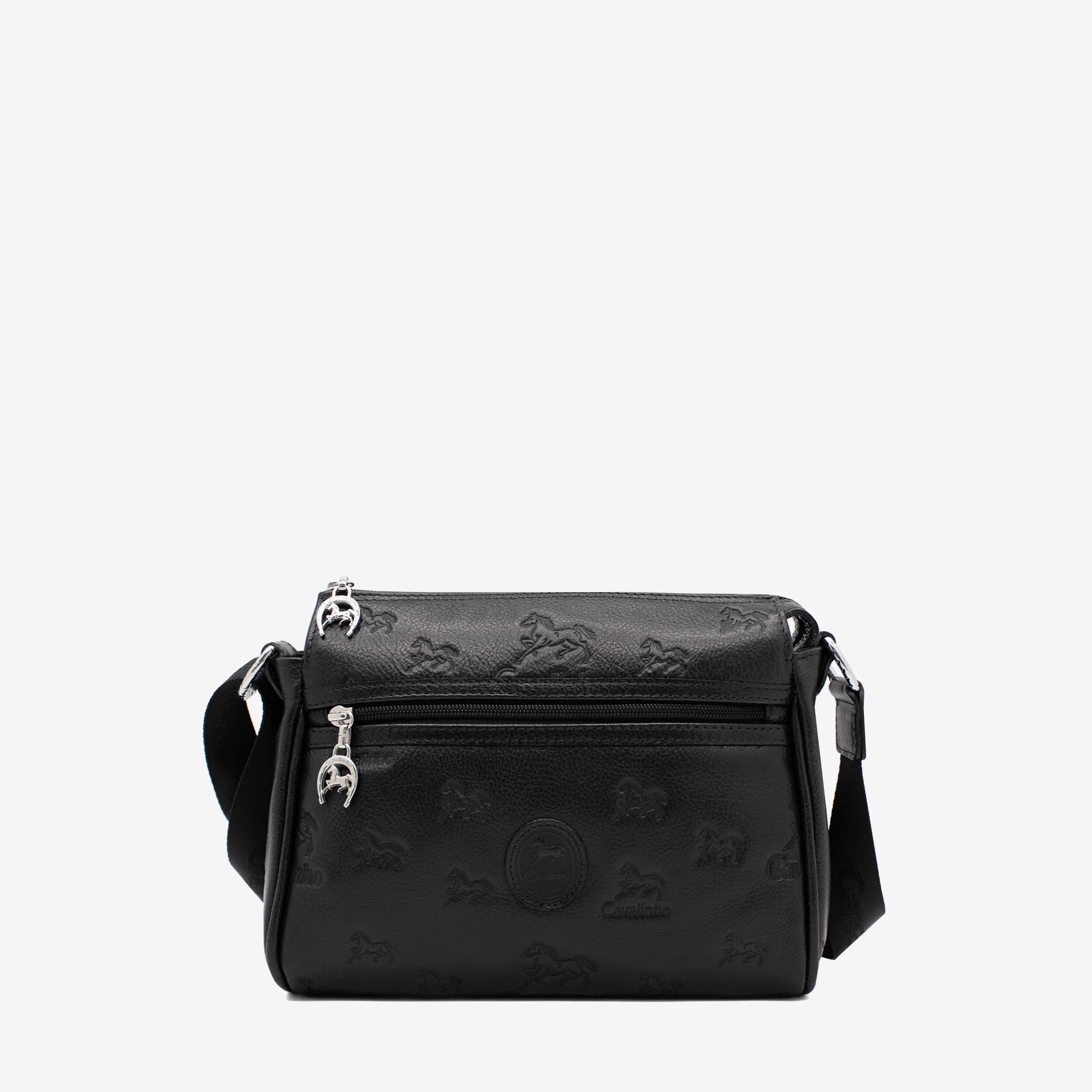 Cavalinho Cavalo Lusitano Black Leather Crossbody Bag SKU 18090373.01 #color_black