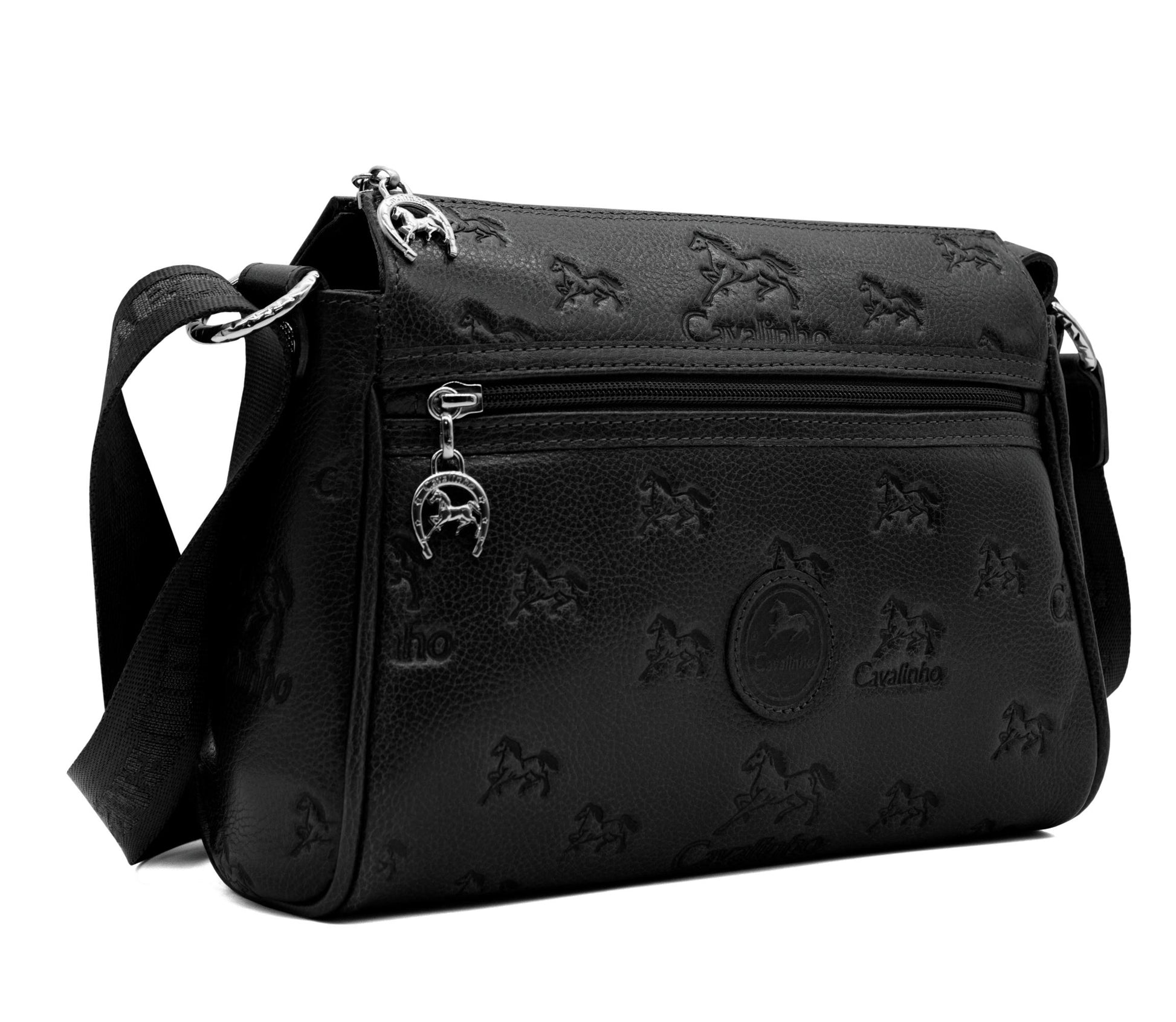 Cavalinho Cavalo Lusitano Leather Crossbody Bag - Black - 18090373.01_2