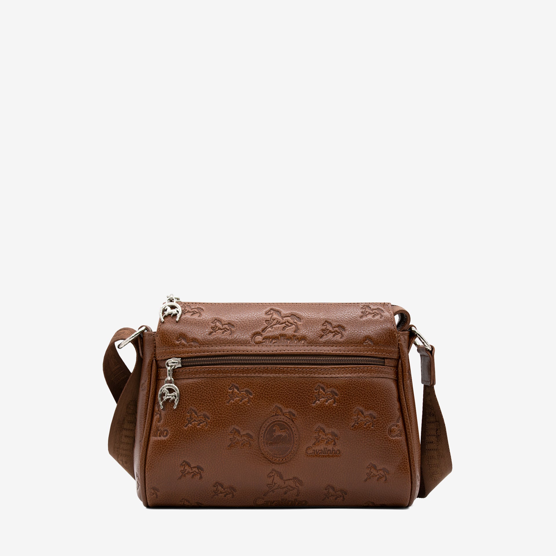 Cavalinho Cavalo Lusitano Leather Crossbody Bag SKU 18090373.13 #color_saddlebrown