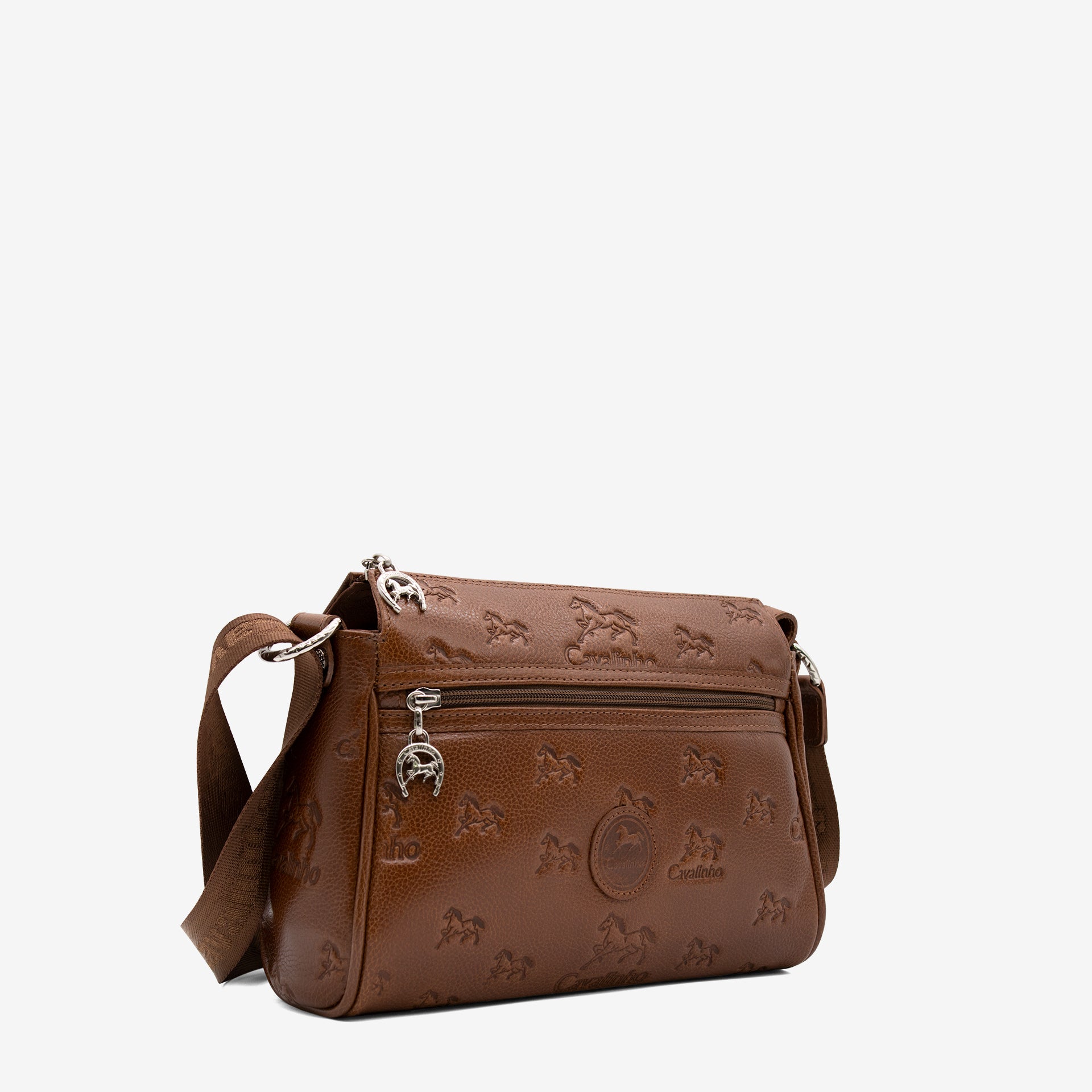 Cavalinho Cavalo Lusitano Leather Crossbody Bag SKU 18090373.13 #color_saddlebrown