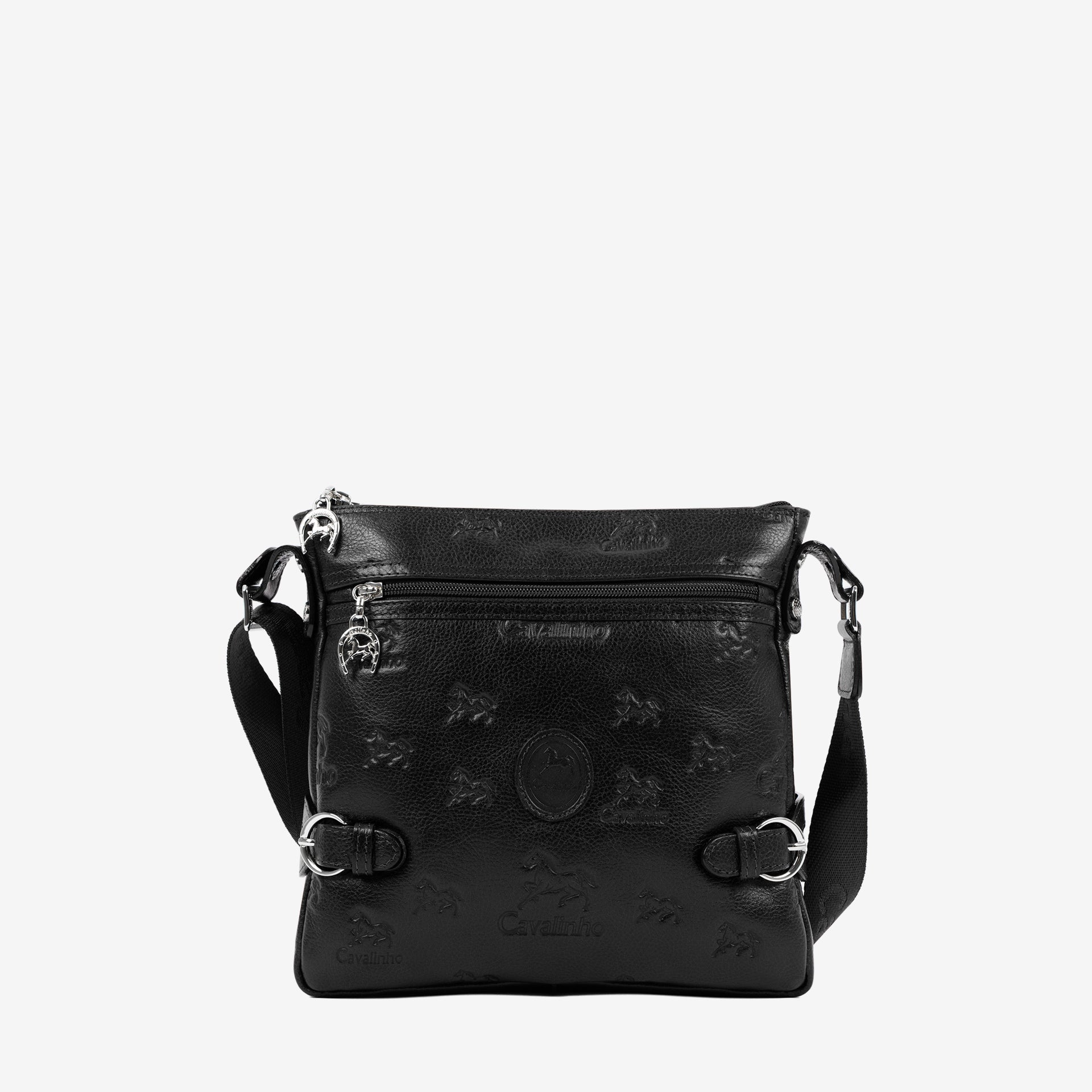 Cavalinho Black Cavalo Lusitano Leather Crossbody Bag SKU 18090390.01 #color_black