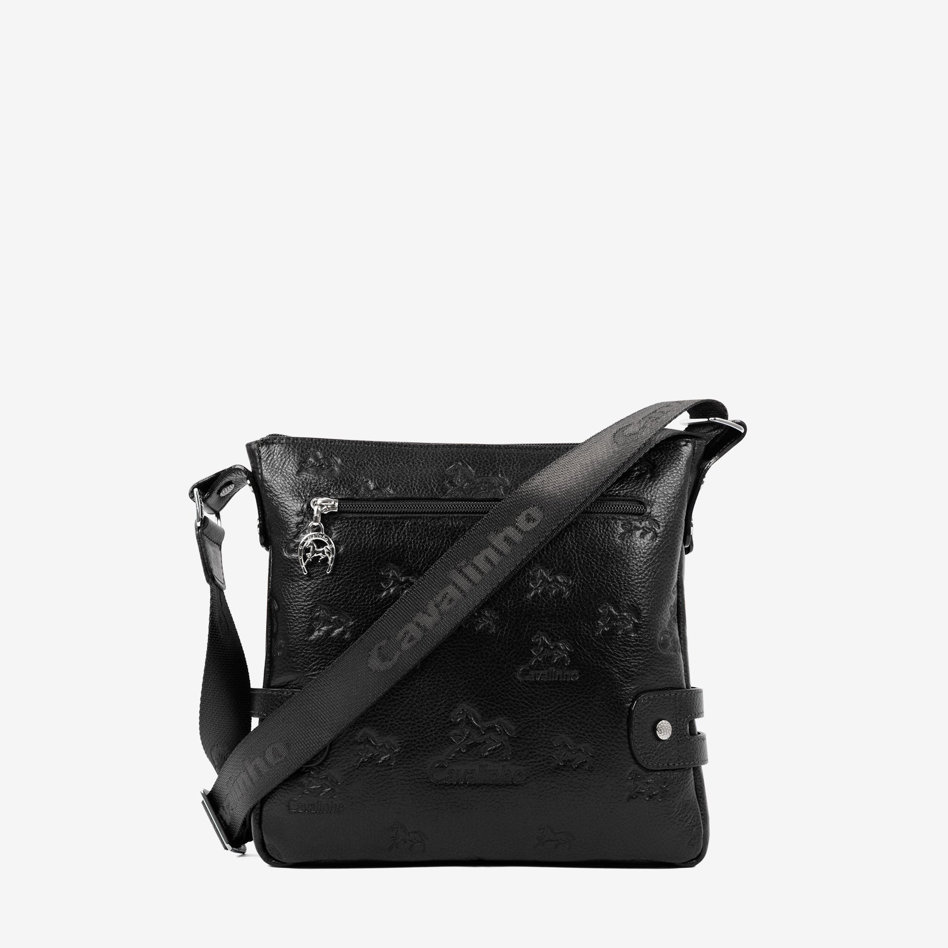 Cavalinho Black Cavalo Lusitano Leather Crossbody Bag SKU 18090390.01 #color_black