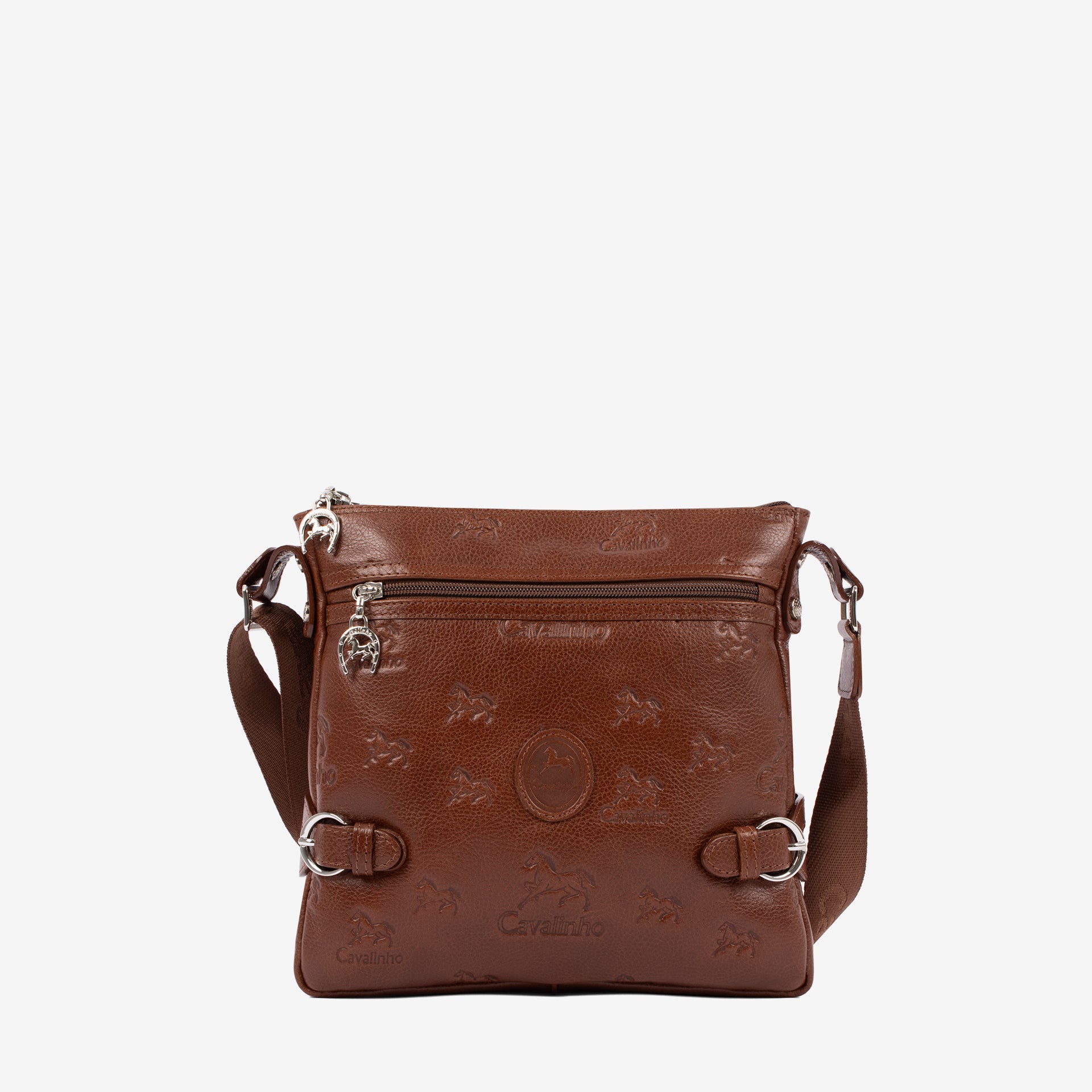 Cavalinho Brown Cavalo Lusitano Leather Crossbody Bag SKU 18090390.13 #color_saddlebrown