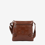 Cavalinho Brown Cavalo Lusitano Leather Crossbody Bag SKU 18090390.13 #color_saddlebrown