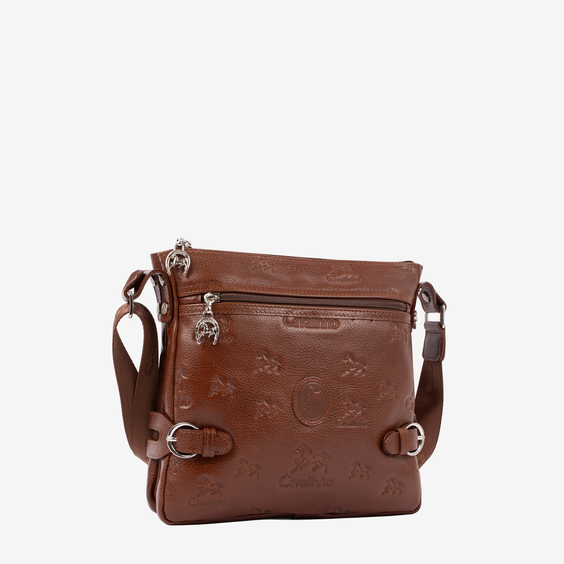 Cavalinho Brown Cavalo Lusitano Leather Crossbody Bag SKU 18090390.13 #color_saddlebrown