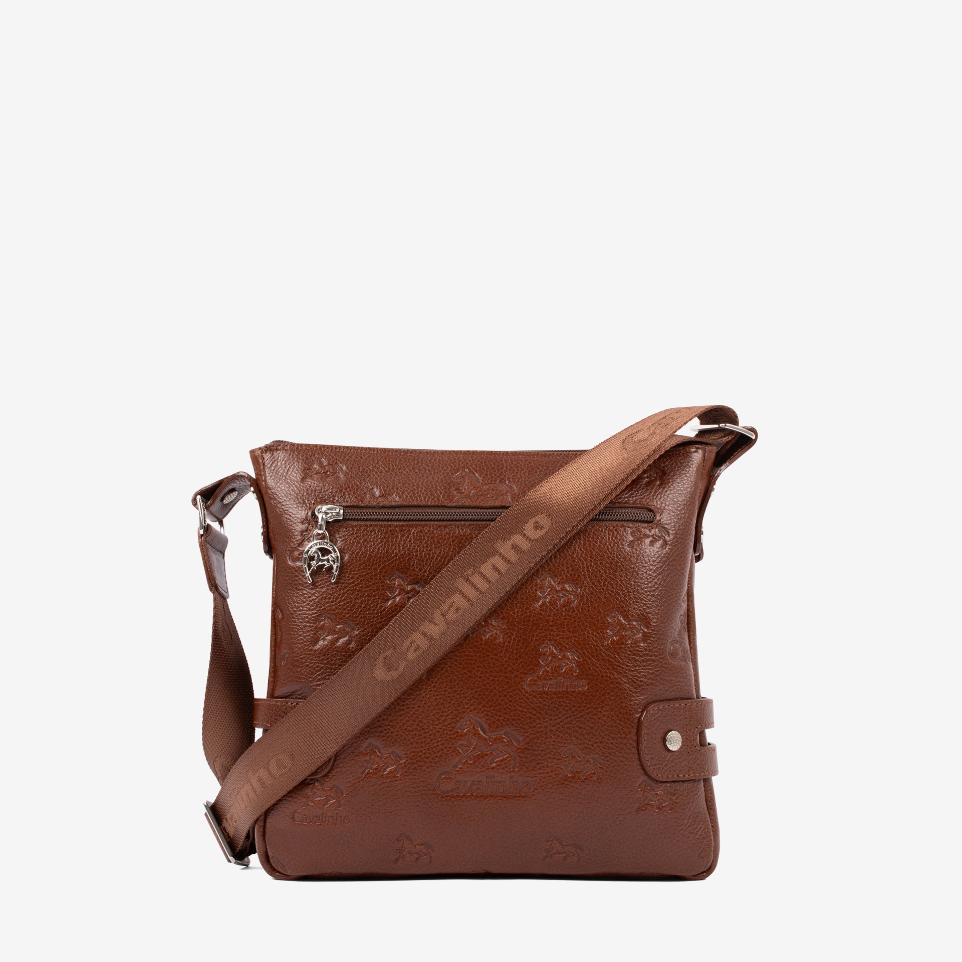Cavalinho Brown Cavalo Lusitano Leather Crossbody Bag SKU 18090390.13 #color_saddlebrown