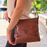 Cavalinho Brown Cavalo Lusitano Leather Crossbody Bag SKU 18090390.13 #color_saddlebrown