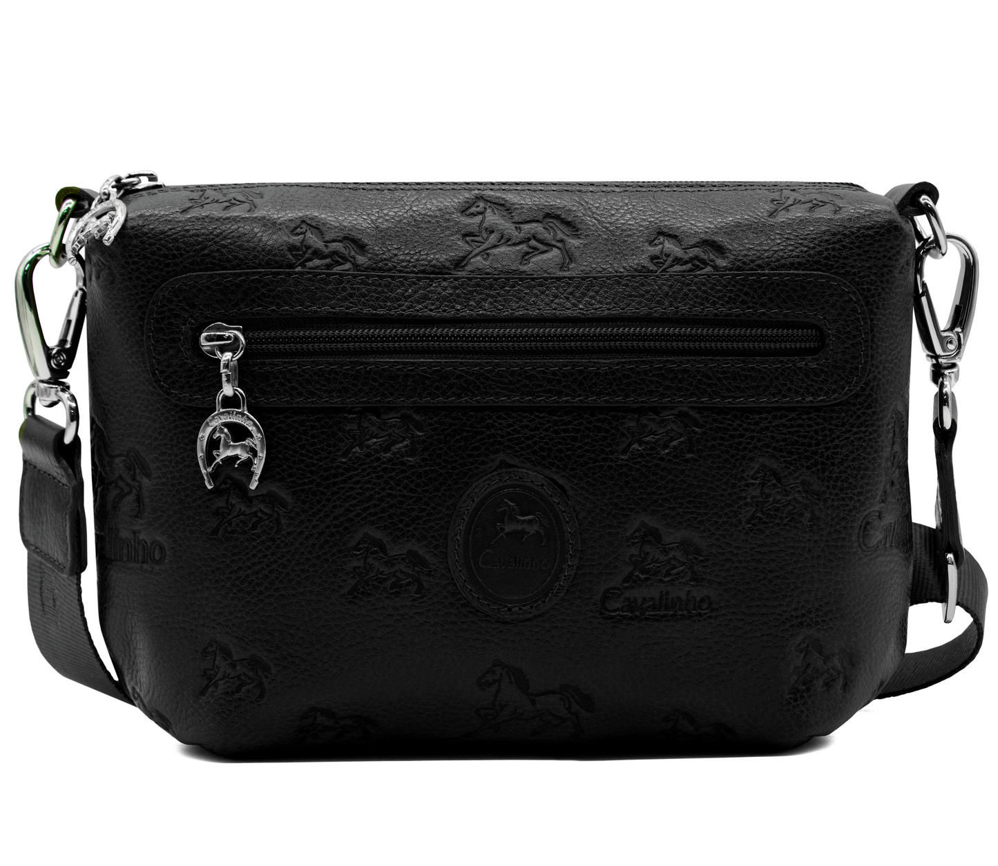 Cavalinho Cavalo Lusitano Leather Crossbody Bag - Black - 18090401.01_1