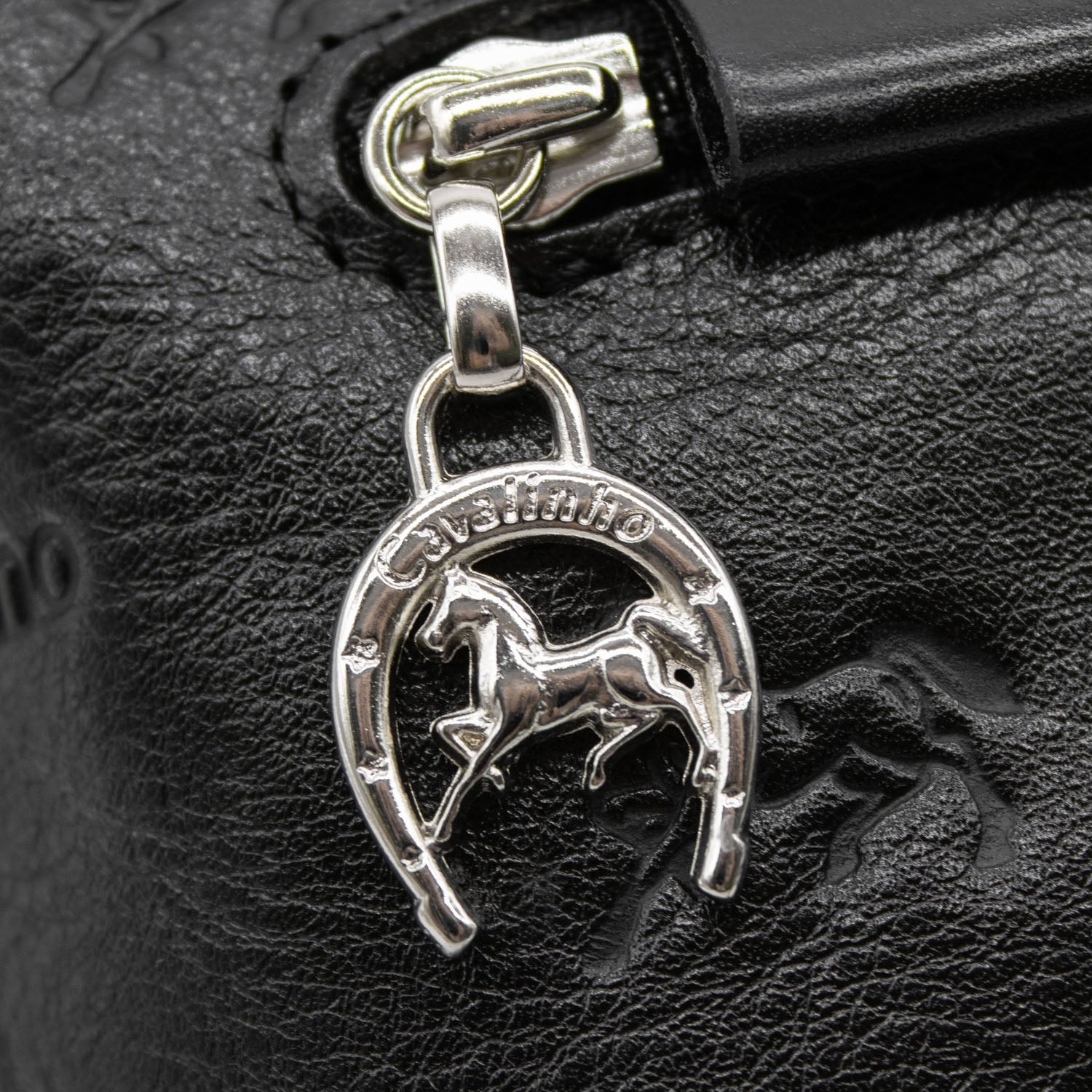 Cavalinho Cavalo Lusitano Leather Crossbody Bag SKU 18090401.01 #color_black