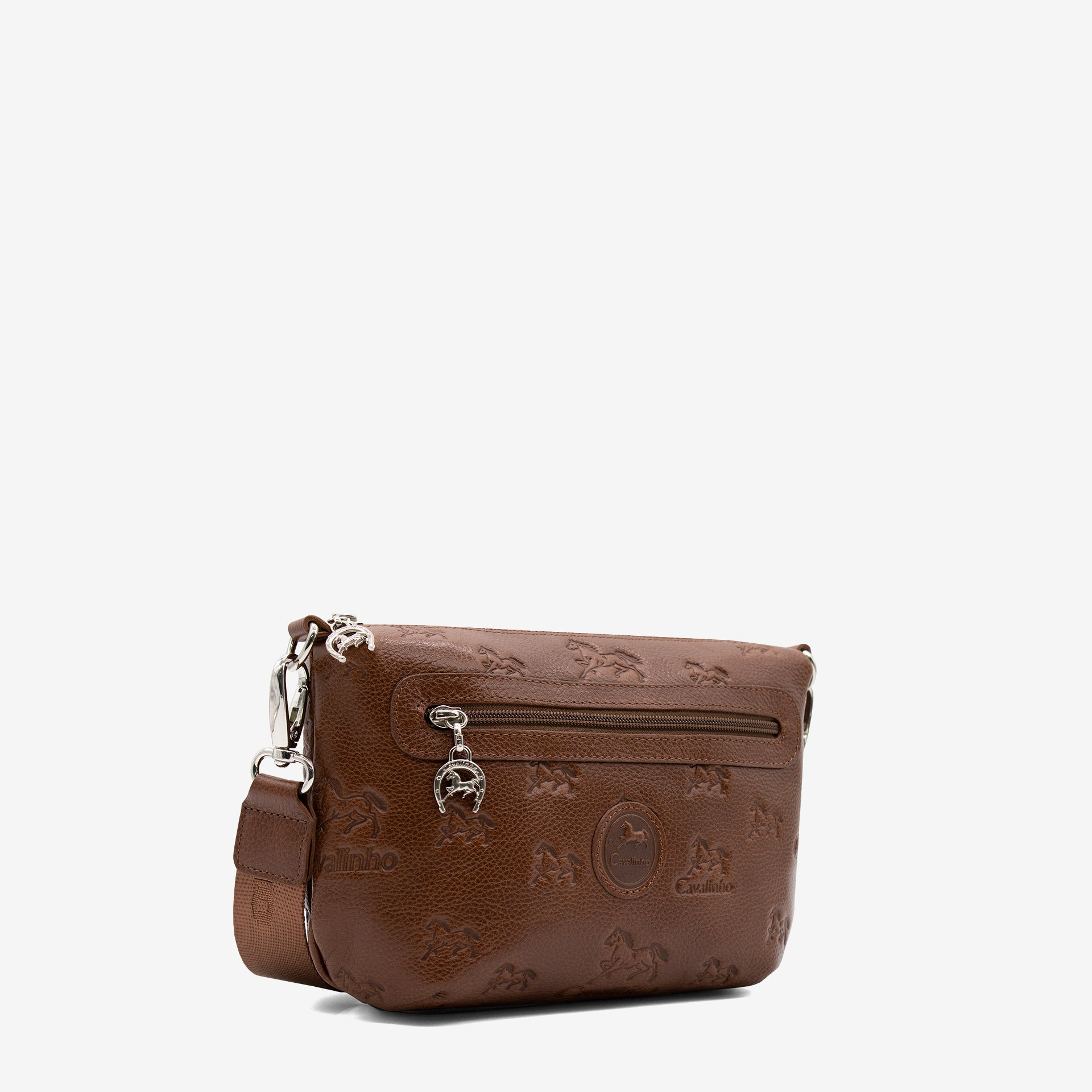 Cavalinho Cavalo Lusitano Brown Leather Crossbody Bag for Women SKU 18090401.13 #color_saddlebrown