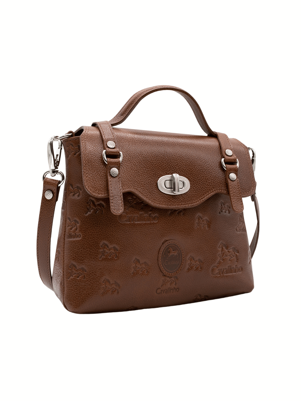 Cavalinho Cavalo Lusitano Leather Handbag Handbag SKU 18090404.13 #color_saddlebrown