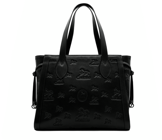 Cavalinho Cavalo Lusitano Leather Shoulder Bag - Black - 18090410.01_1