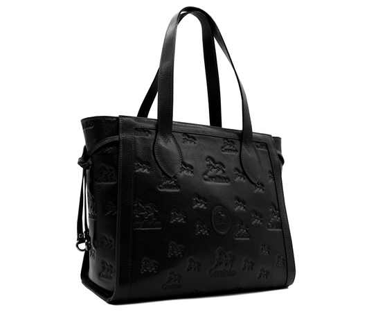 Cavalinho Cavalo Lusitano Leather Shoulder Bag - Black - 18090410.01_2