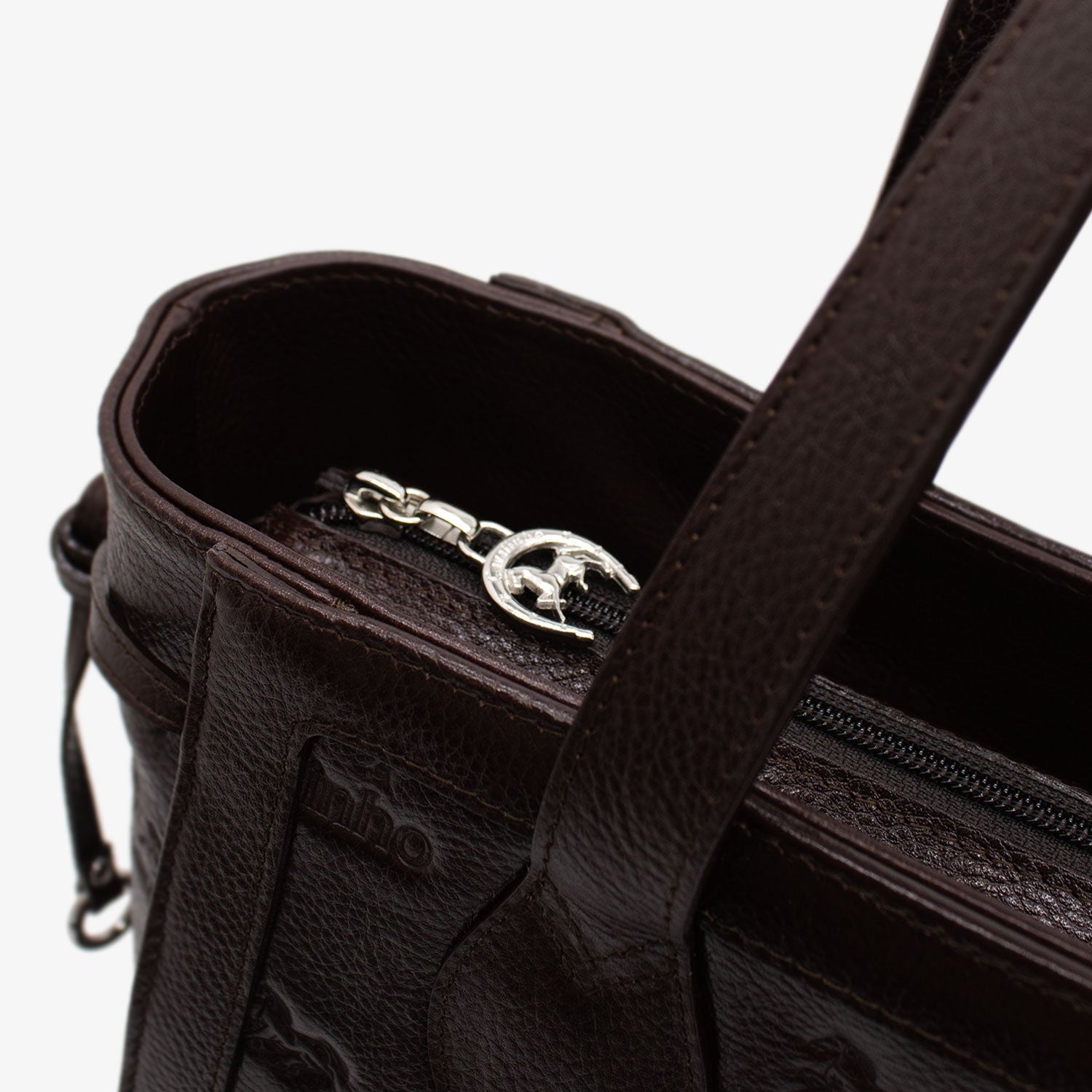 Cavalinho Cavalo Lusitano Leather Shoulder Bag SKU 18090410.02 #color_brown