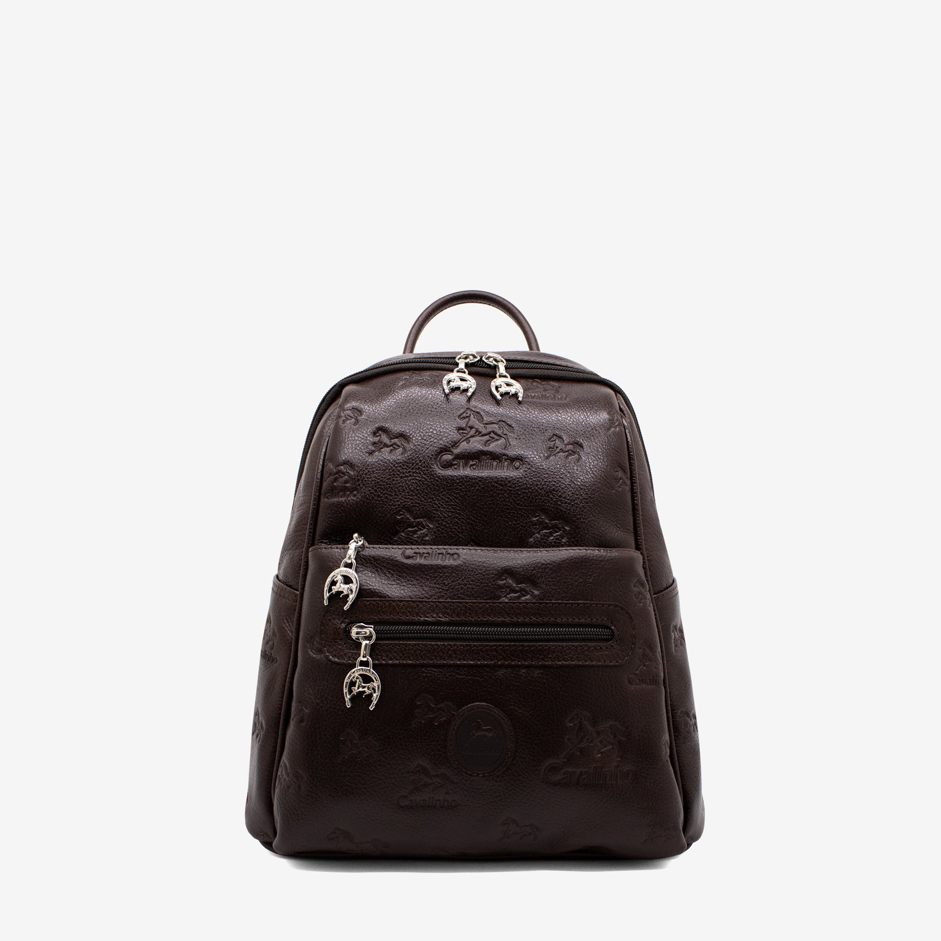 Cavalinho Cavalo Lusitano Brown Leather Backpack for Women SKU 18090412.02 #color_brown