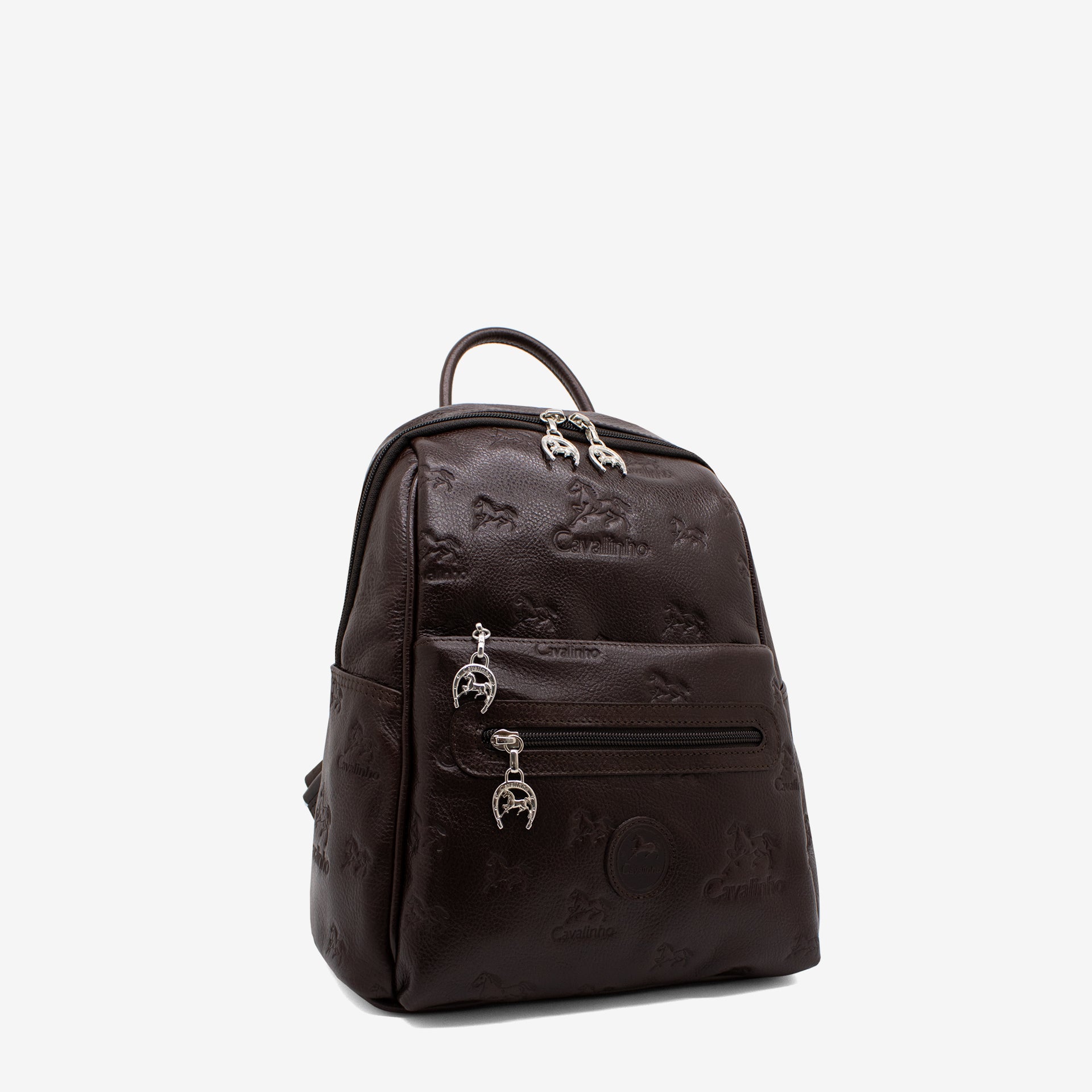 Cavalinho Cavalo Lusitano Brown Leather Backpack for Women SKU 18090412.02 #color_brown
