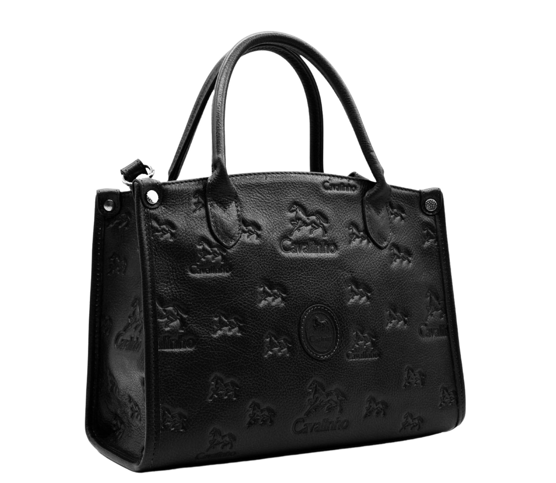Cavalinho Cavalo Lusitano Leather Handbag - Black - 18090480.01.99_2