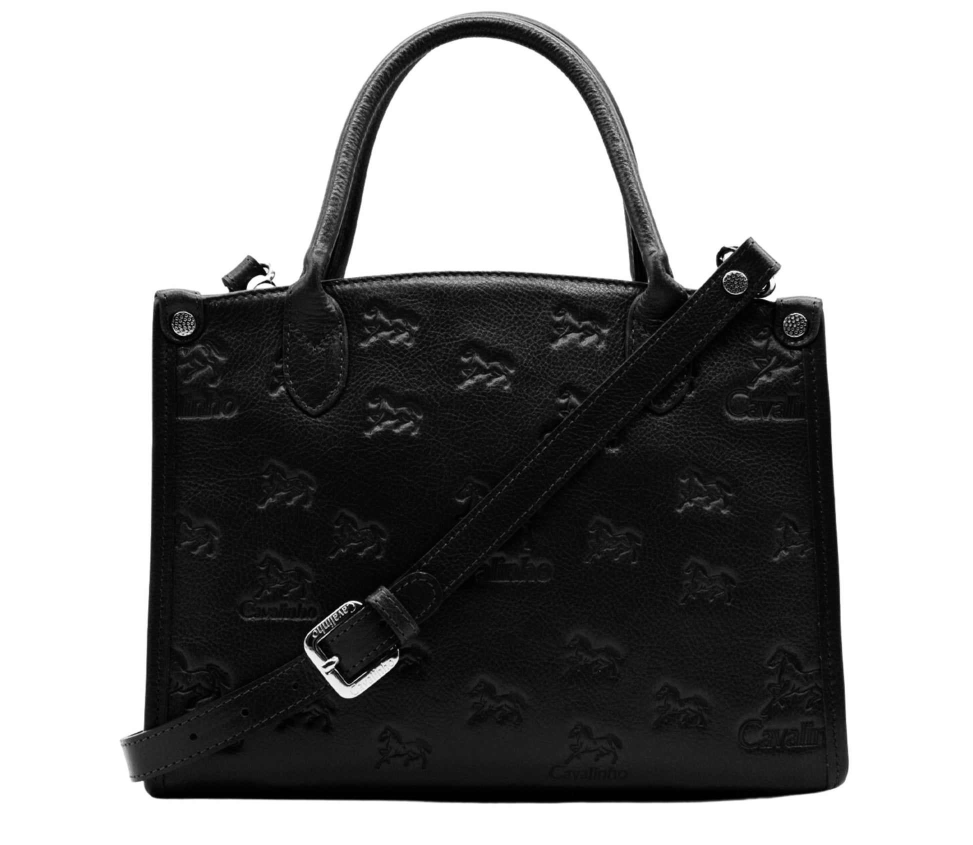 Cavalinho Cavalo Lusitano Leather Handbag - Black - 18090480.01.99_3