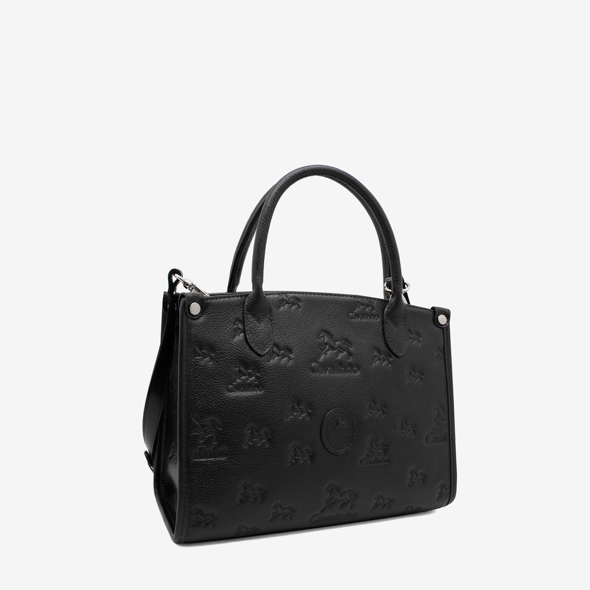 Cavalinho Cavalo Lusitano Black Leather Handbag for Women SKU 18090480.01 #color_black