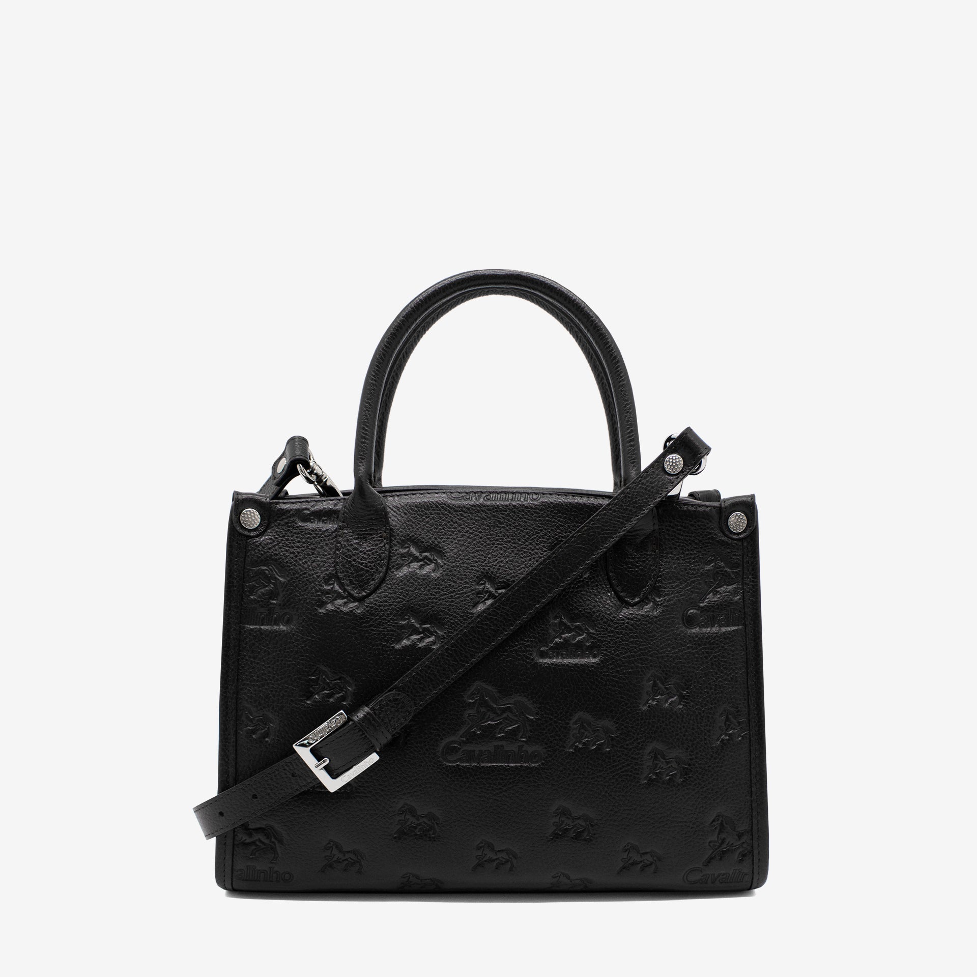 Cavalinho Cavalo Lusitano Black Leather Handbag for Women SKU 18090480.01 #color_black