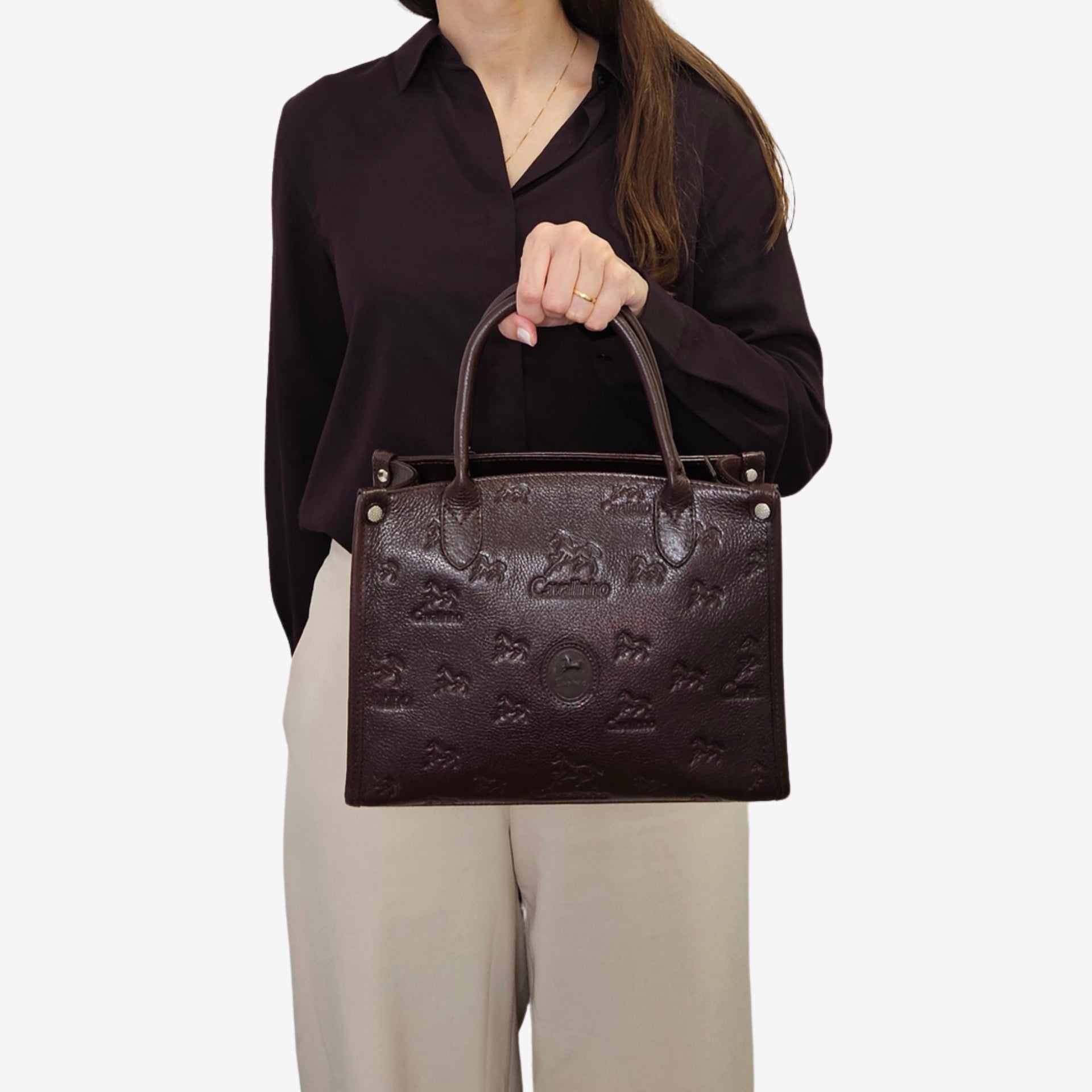 Cavalinho Cavalo Lusitano Brown Leather Handbag for Women SKU 18090480.02 #color_brown