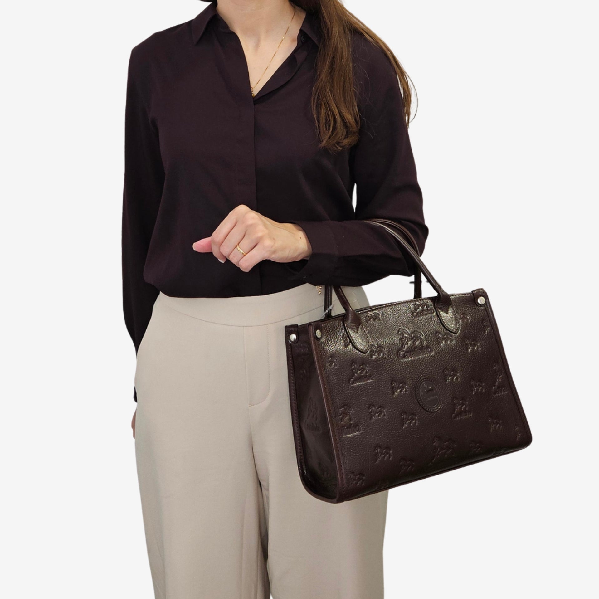 Cavalinho Cavalo Lusitano Brown Leather Handbag for Women SKU 18090480.02 #color_brown